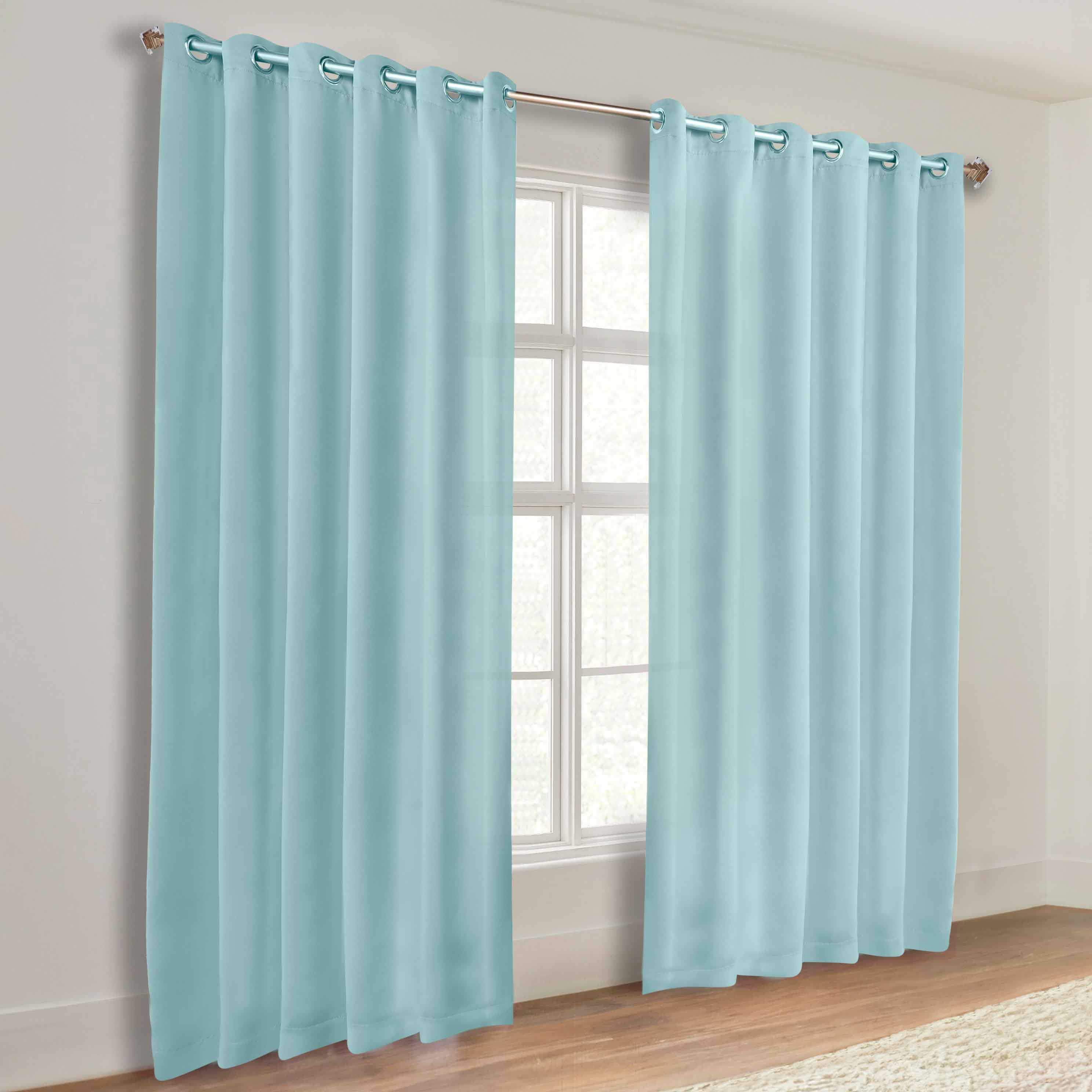 Solid Machine Washable Room Darkening Blackout Curtains, Set of 2 - Omnigoodsstore