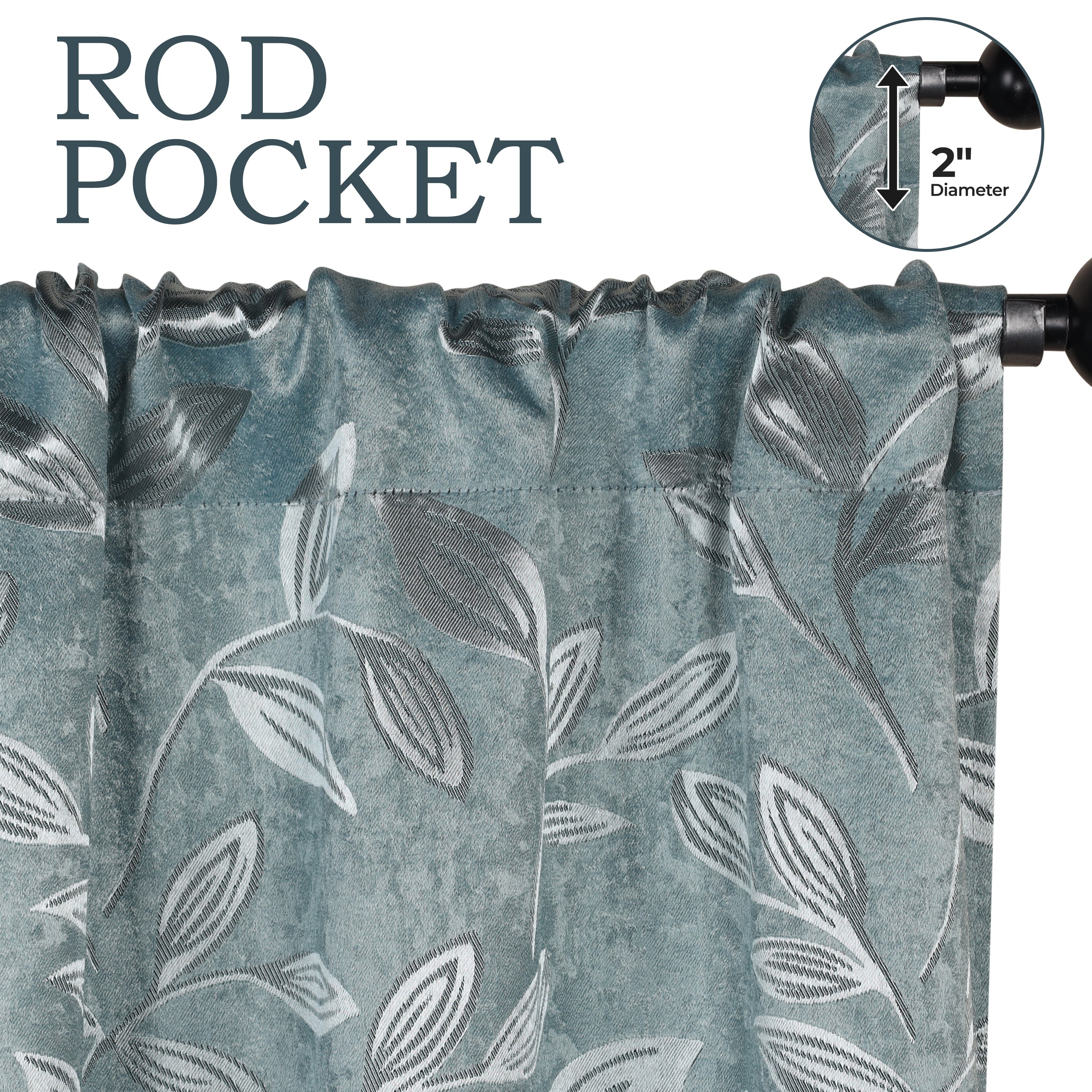 Leaves Machine Washable Room Darkening Blackout Curtains, Set of 2 - Omnigoodsstore