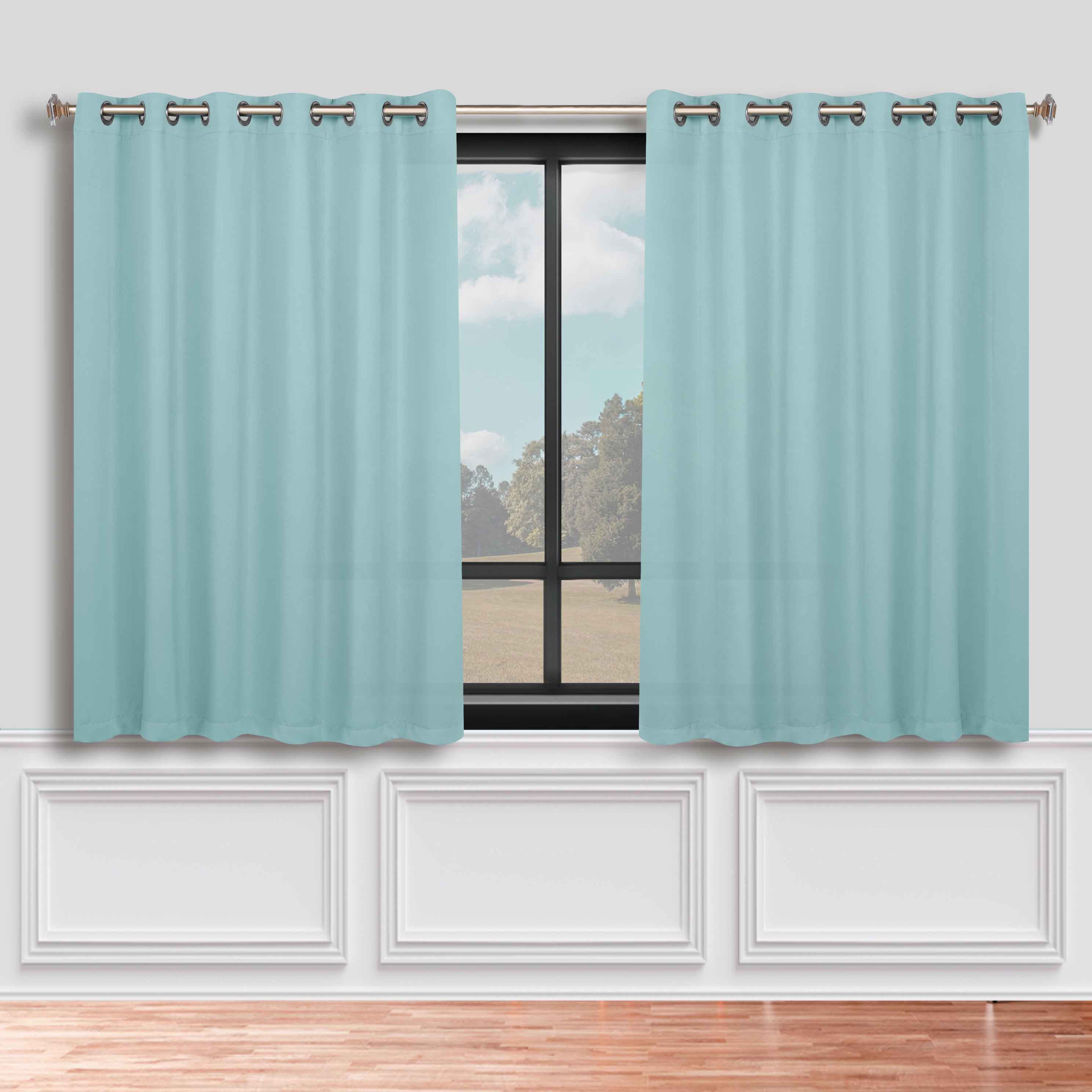 Solid Machine Washable Room Darkening Blackout Curtains, Set of 2 - Omnigoodsstore