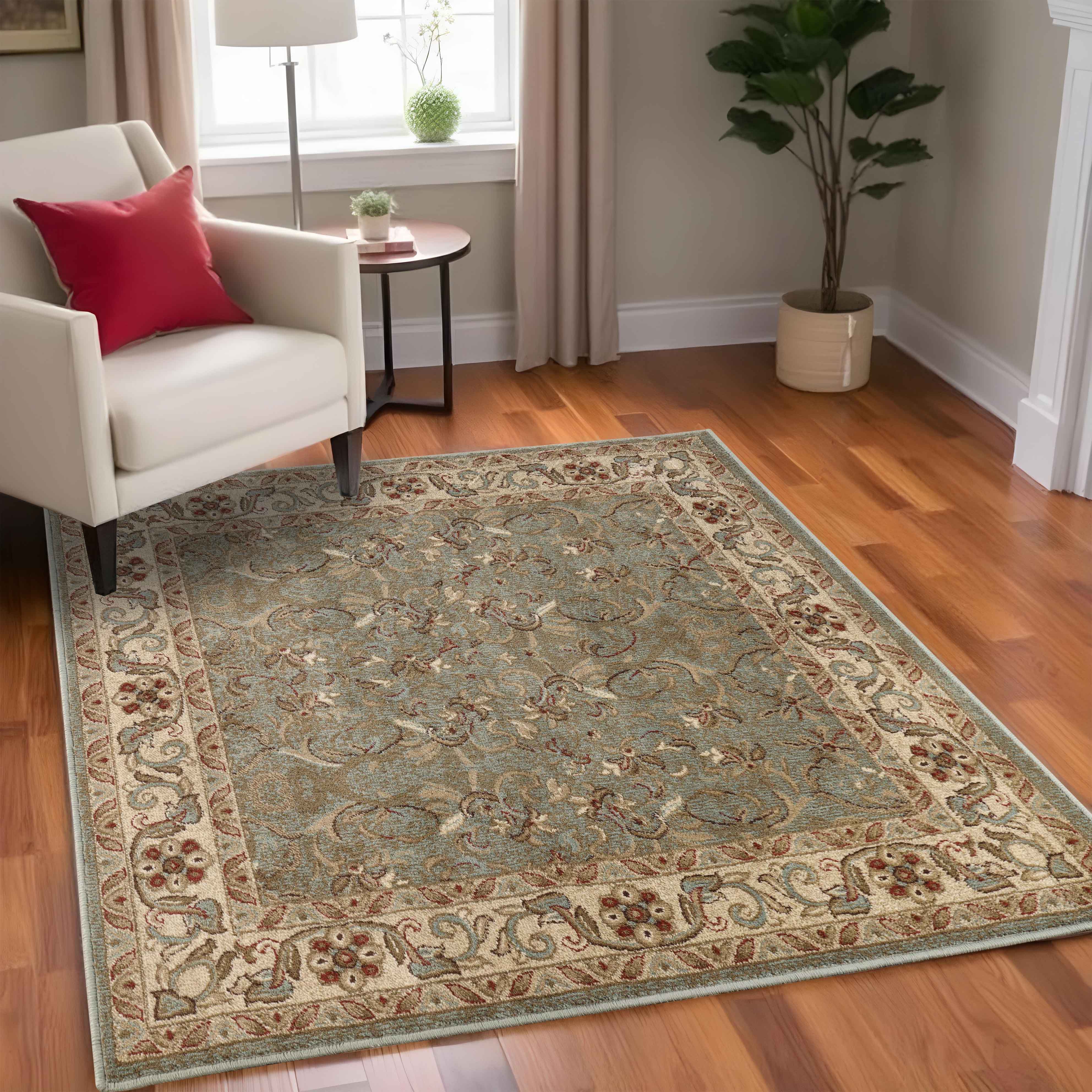 Heritage Traditional Floral Scroll Indoor Area Rug Or Runner Rug - Omnigoodsstore