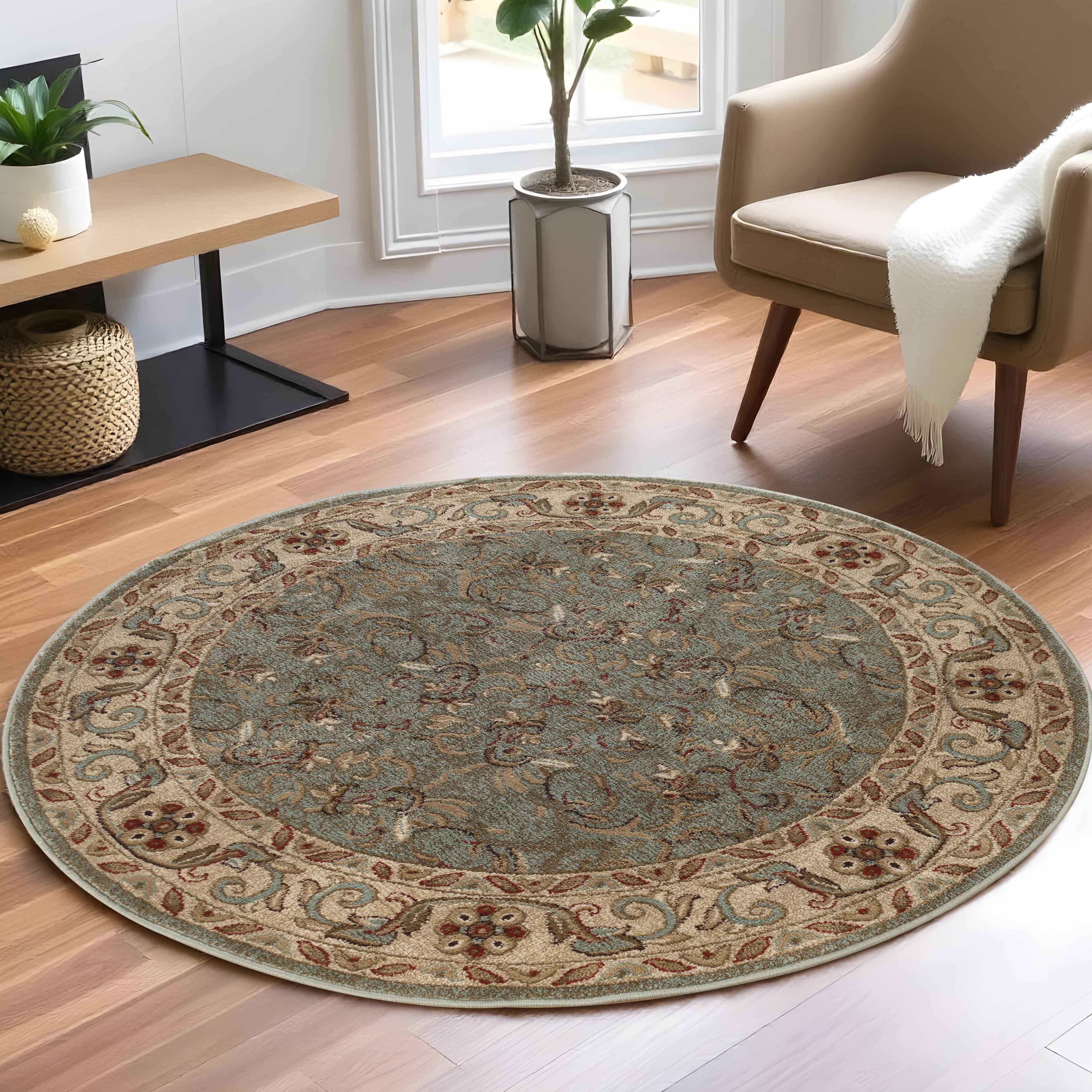Heritage Traditional Floral Scroll Indoor Area Rug Or Runner Rug - Omnigoodsstore