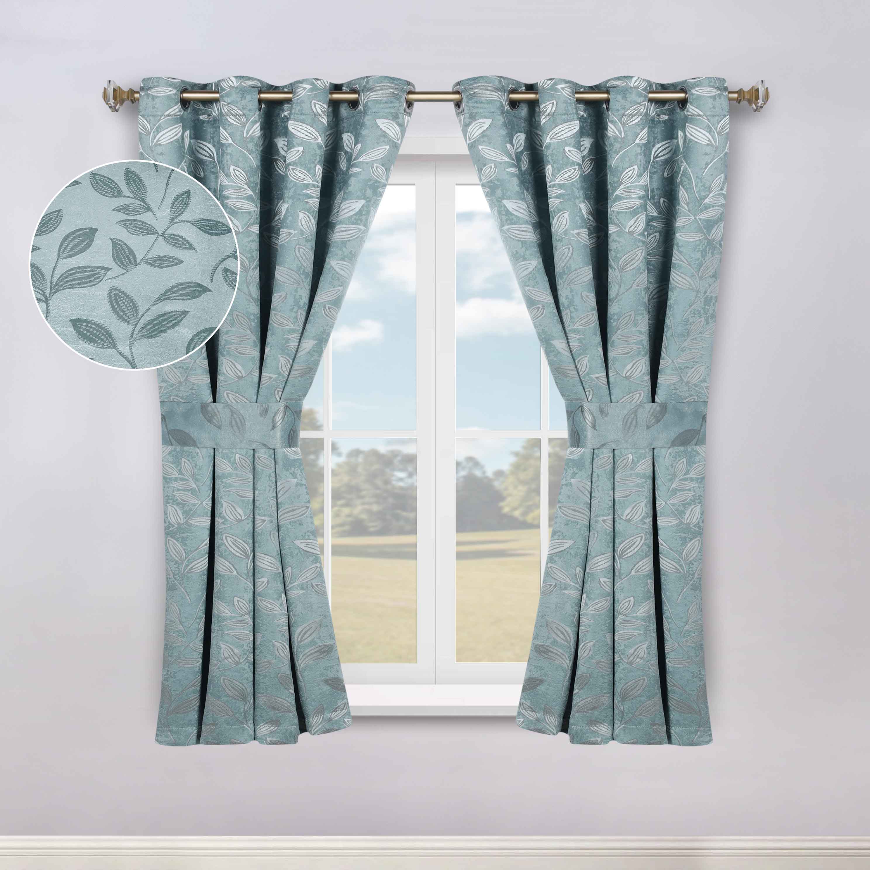 Leaves Machine Room Darkening Blackout Curtains, Set of 2 - Omnigoodsstore