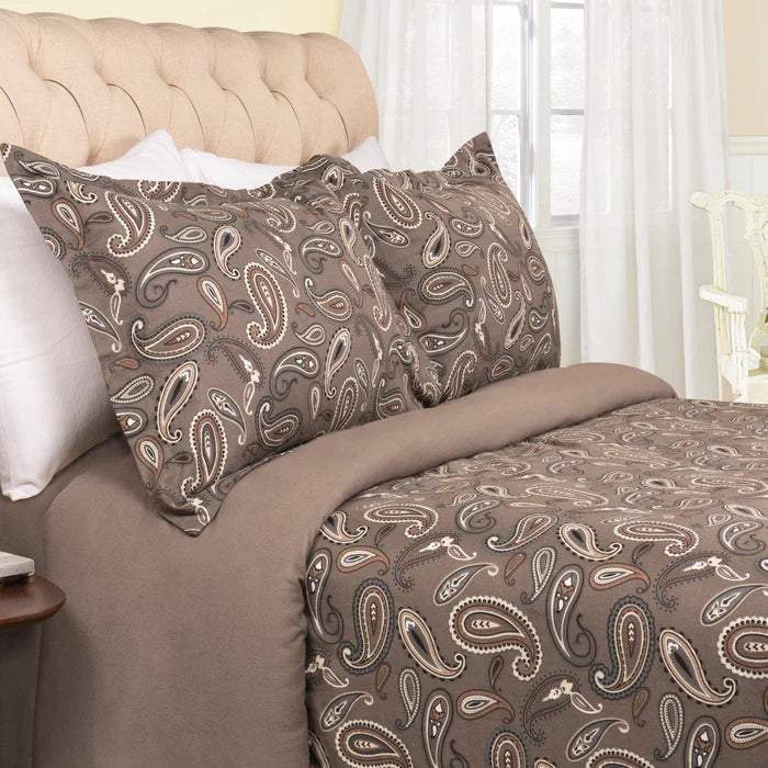 Flannel Reversible Trellis Duvet Cover and Pillow Sham Set - Omnigoodsstore