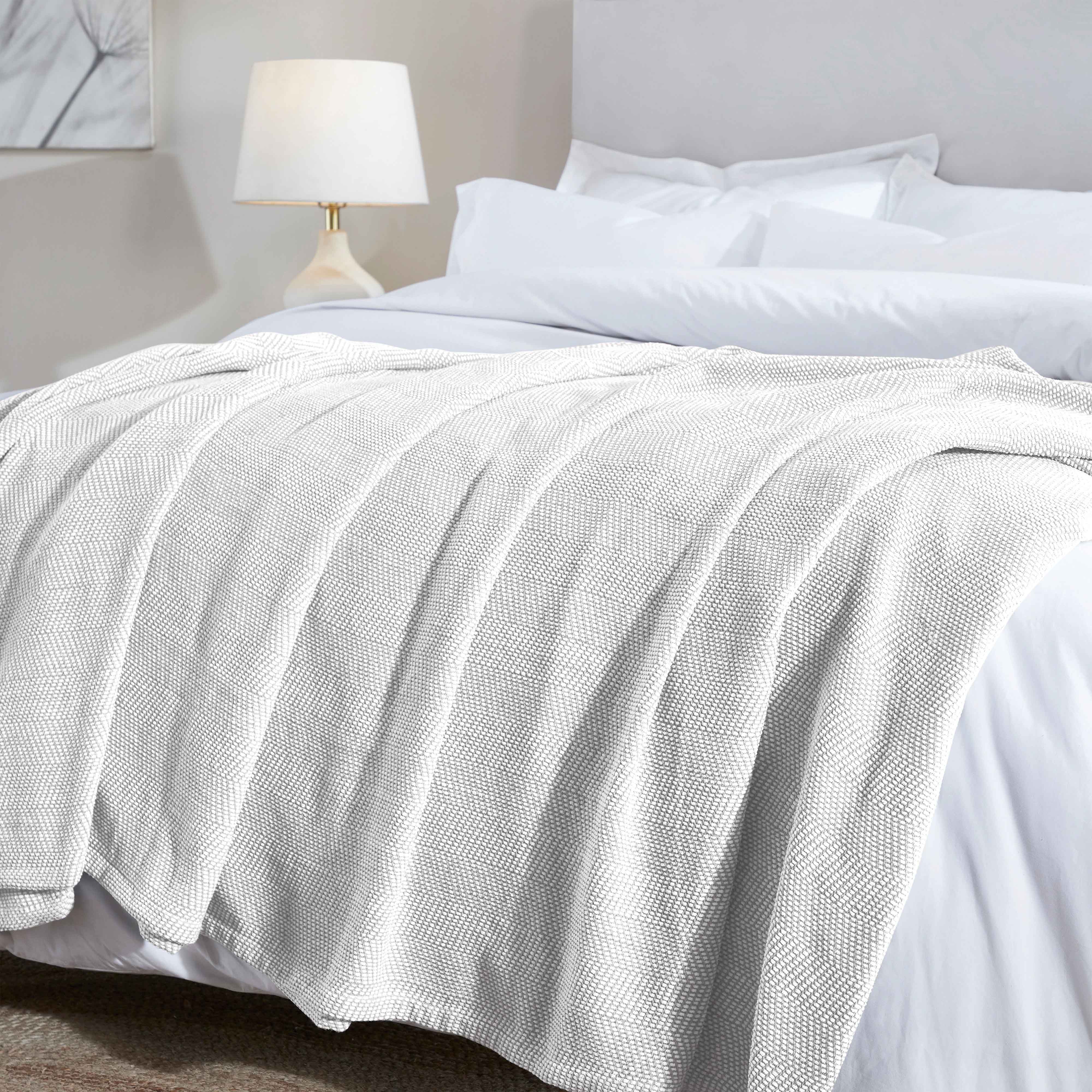 Maya Chenille Herringbone Medium Weight Cotton Blanket - Omnigoodsstore