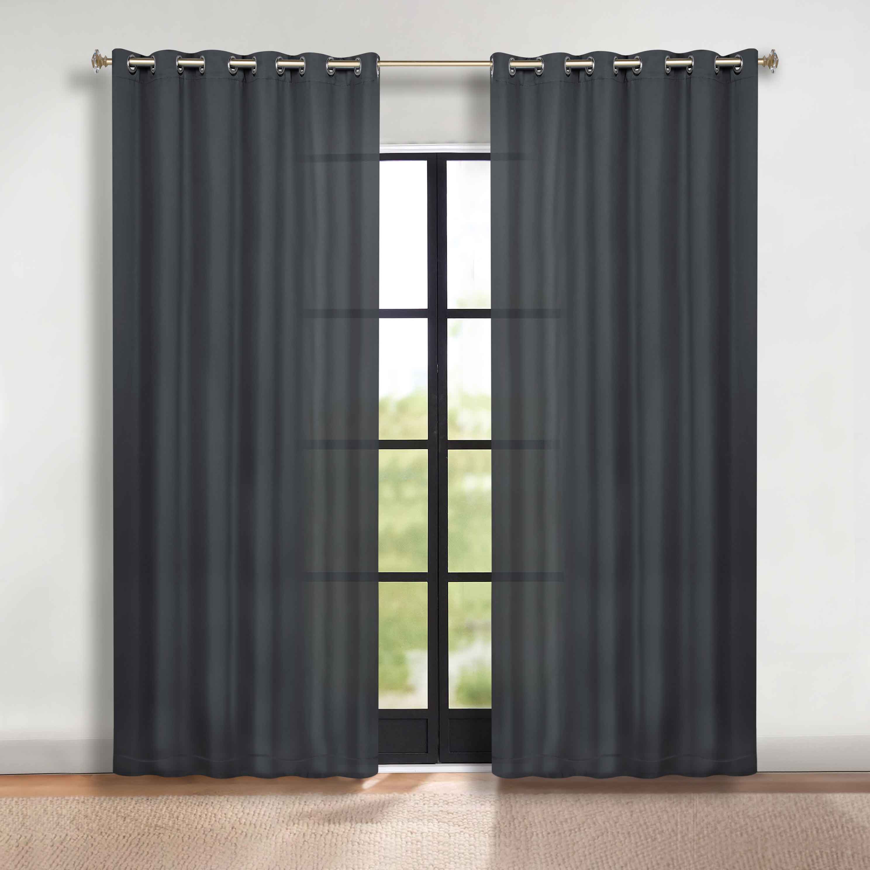 Solid Machine Washable Room Darkening Blackout Curtains, Set of 2 - Omnigoodsstore