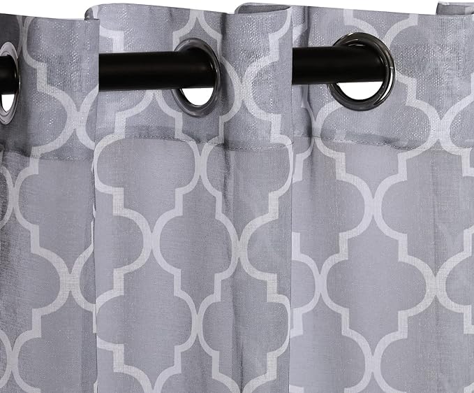 Trellis Sheer Grommet Curtain Panel Set - Omnigoodsstore