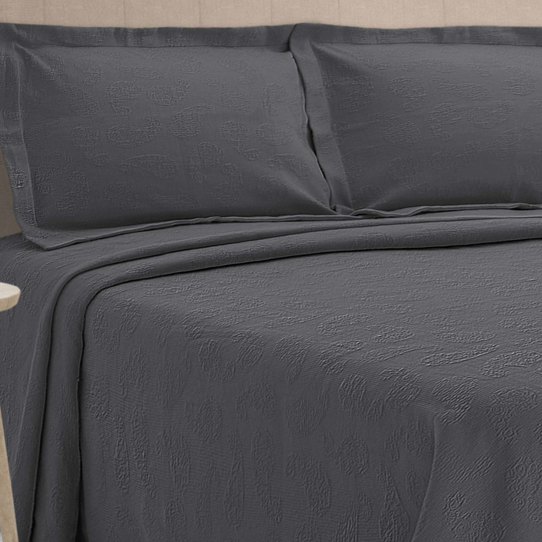 Jacquard Matelassé Paisley Floral Cotton Bedspread Set - Omnigoodsstore