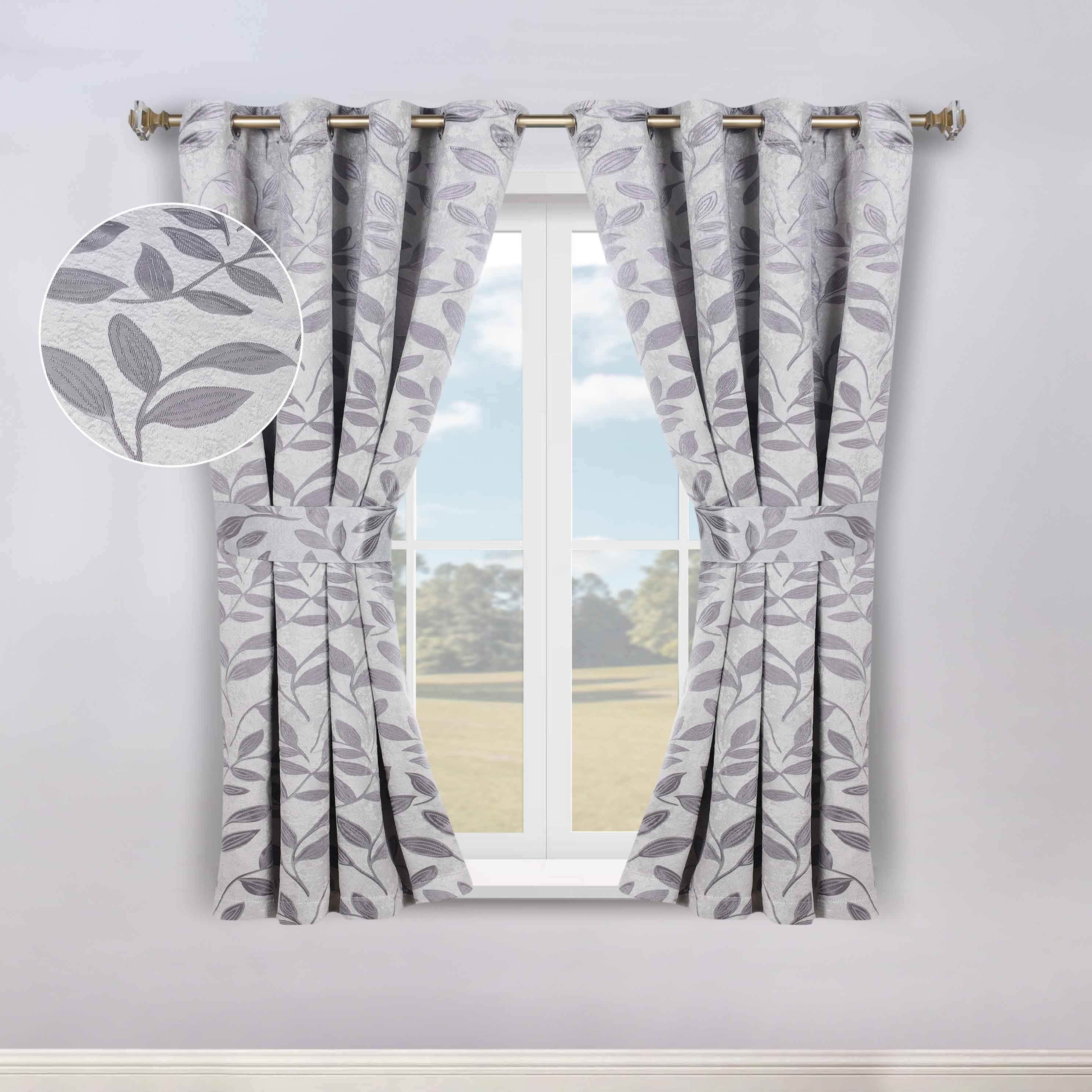 Leaves Machine Room Darkening Blackout Curtains, Set of 2 - Omnigoodsstore