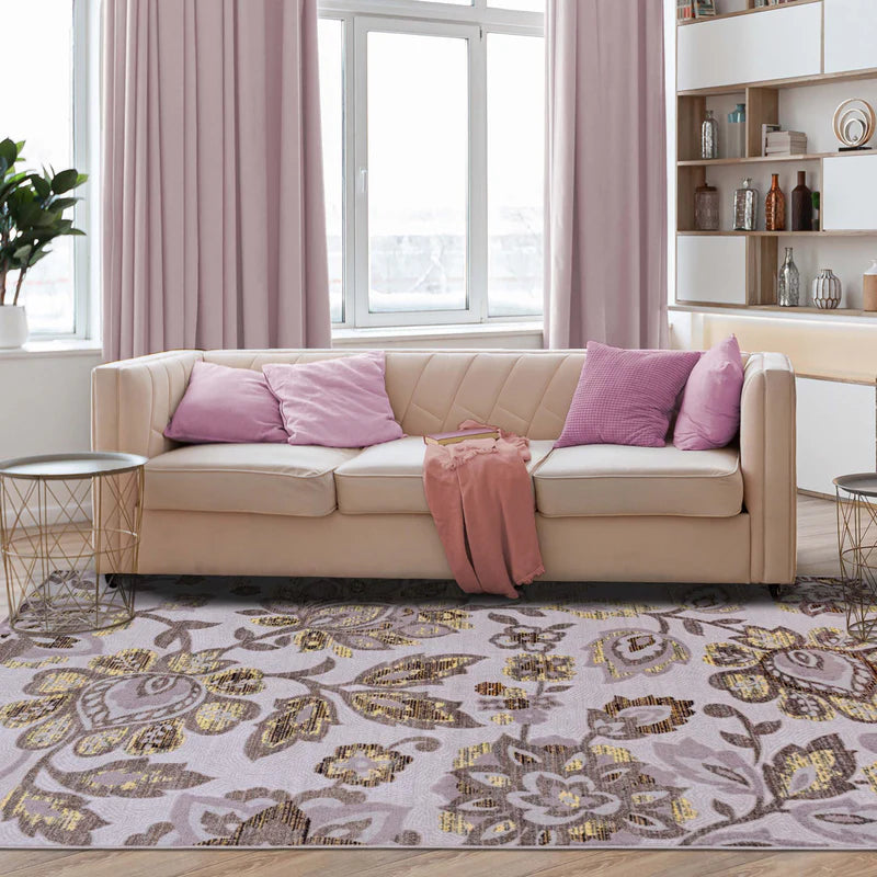 Jezabel Floral Non-Slip Washable Indoor Area Rug - Omnigoodsstore