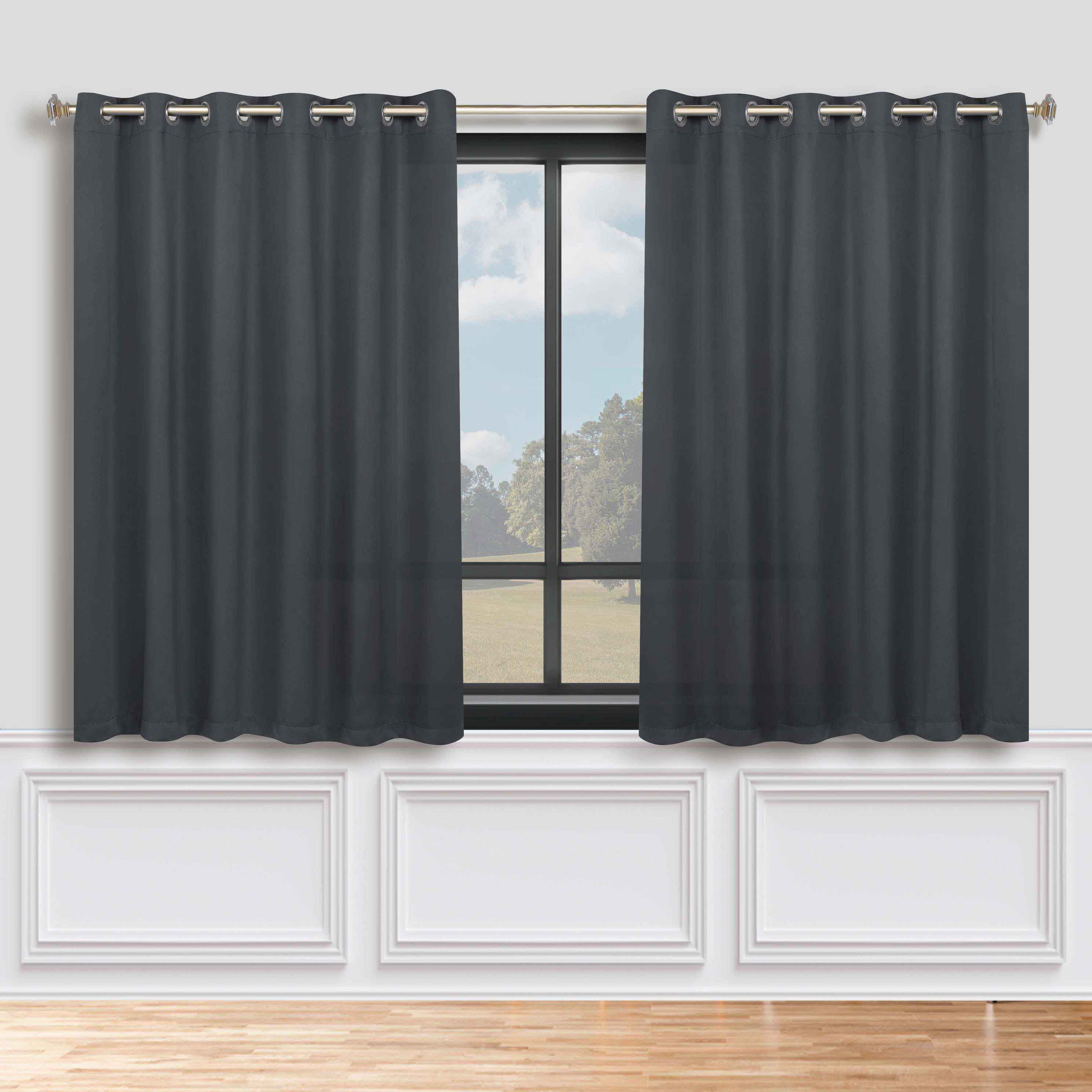 Solid Machine Washable Room Darkening Blackout Curtains, Set of 2 - Omnigoodsstore
