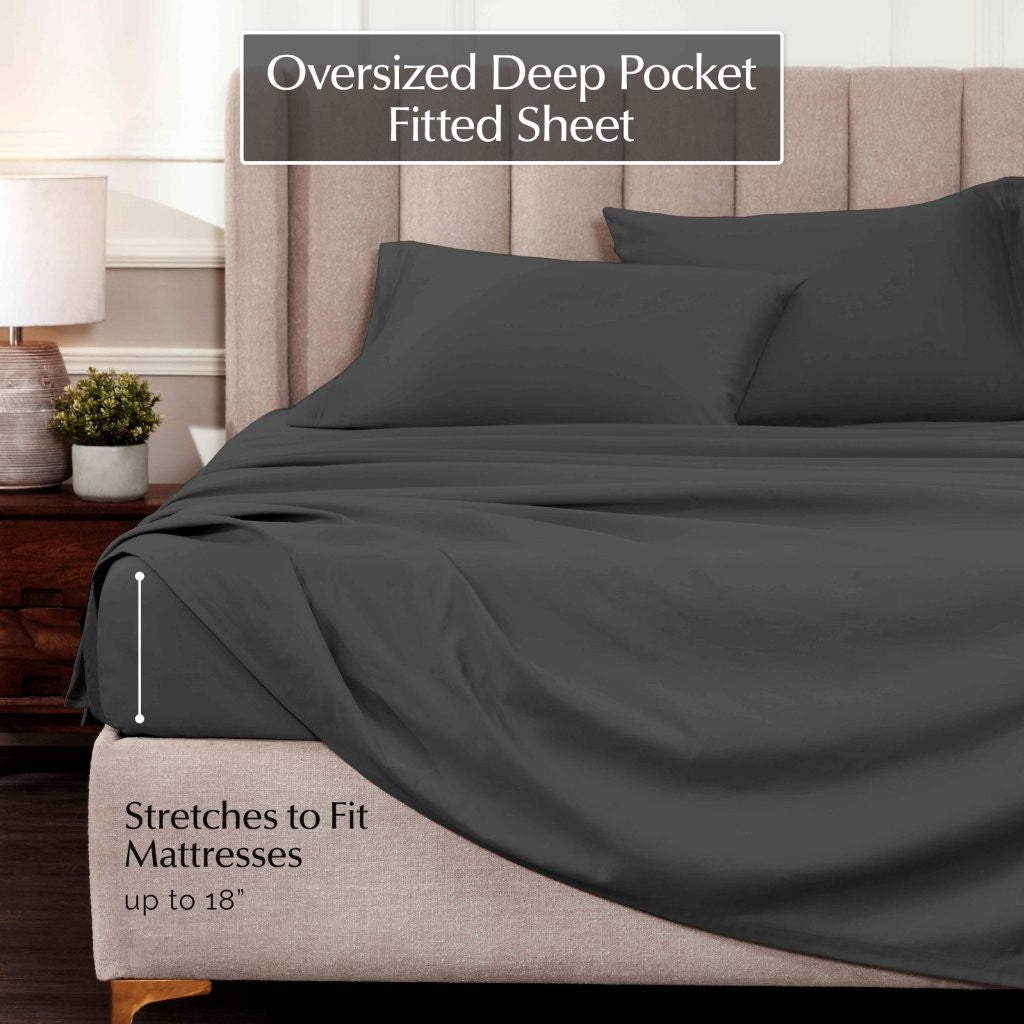 1000 Thread Count Egyptian Cotton Bed Sheet Set Olympic Queen - Omnigoodsstore