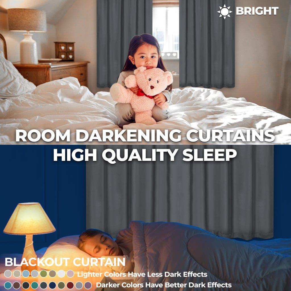 Solid Classic Modern Rod Pocket Blackout Curtain Set - Omnigoodsstore