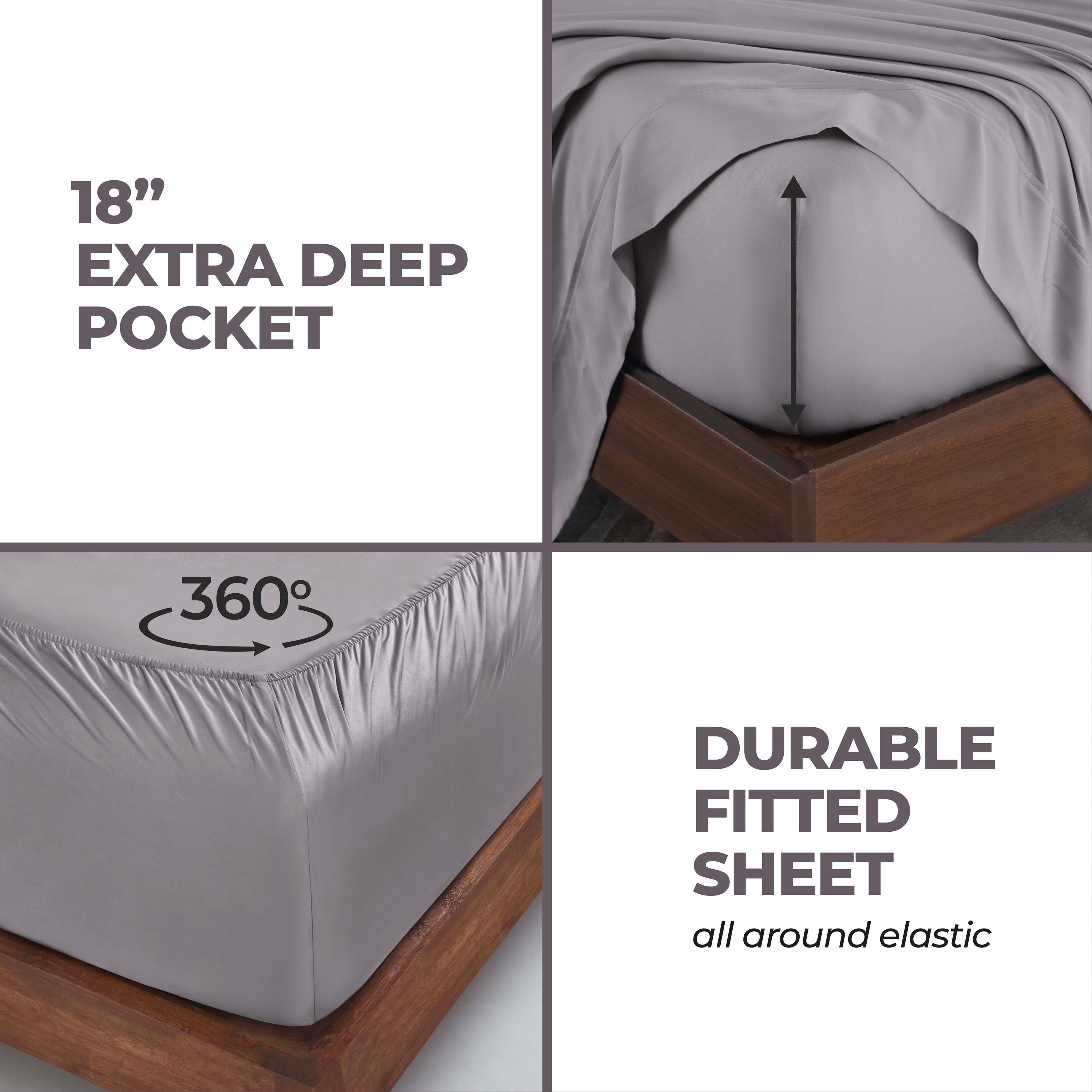 Modal From Beechwood 300 Thread Count Extra Deep Pocket Bed Sheet Set - Omnigoodsstore