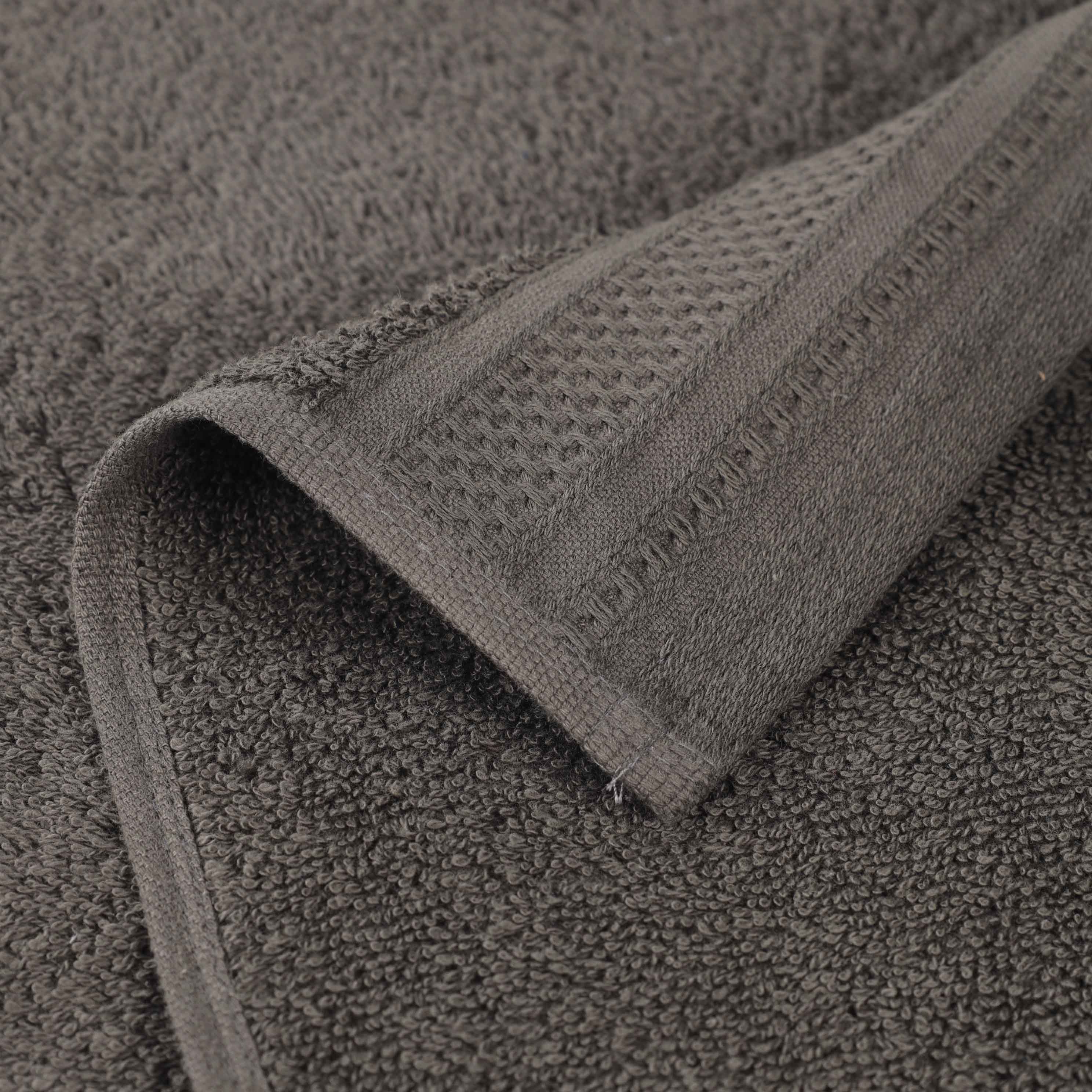 Honeycomb Textured Waffle Border Luxury Cotton Face Towels, Set of 12 - Omnigoodsstore