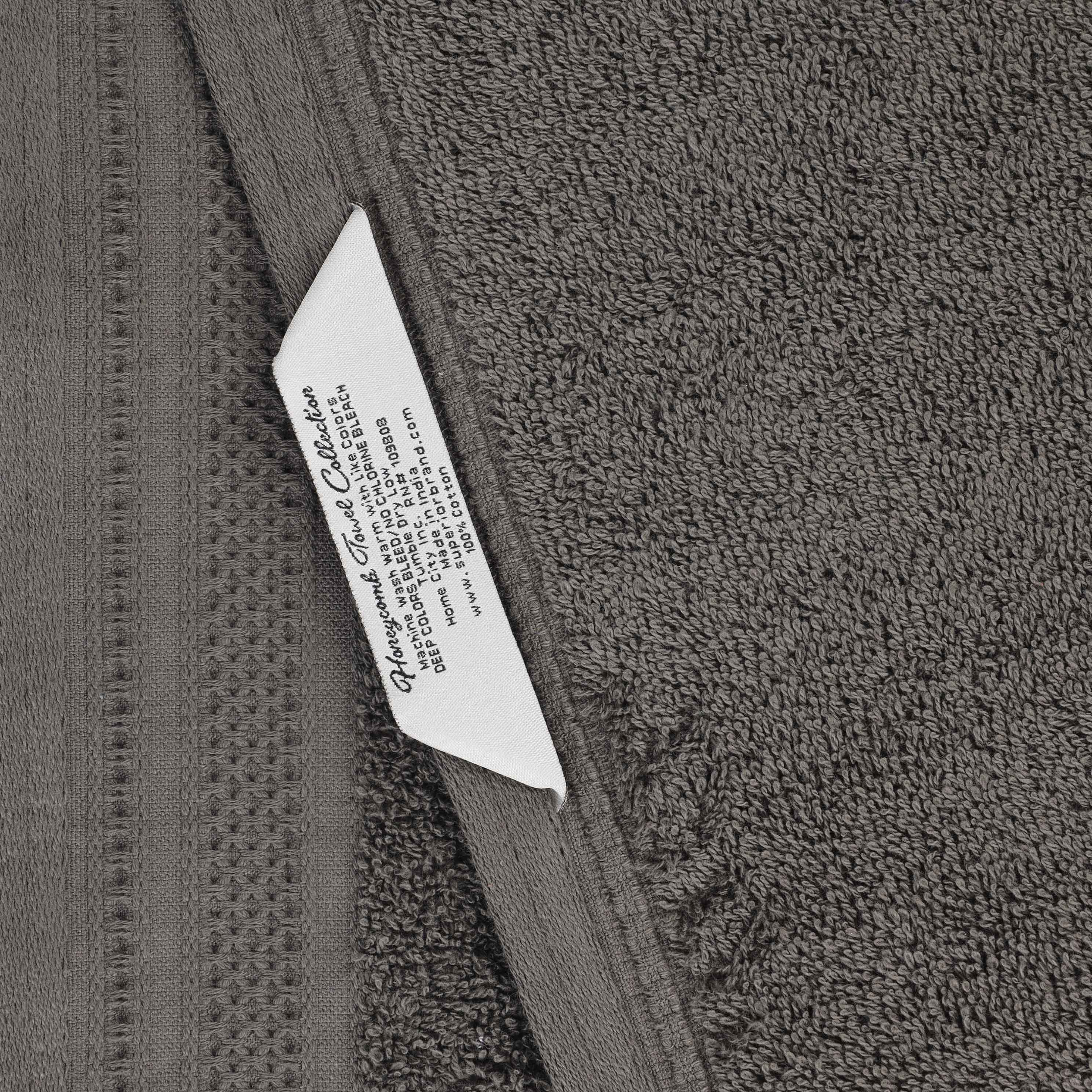 Honeycomb Textured Waffle Border Luxury Cotton Hand Towels, Set of 6 - Omnigoodsstore