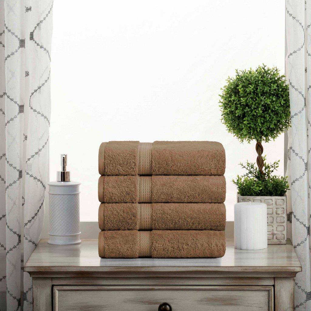 Egyptian Cotton Pile Plush Heavyweight Luxury Soft Hand Towel Set of 4 - Omnigoodsstore