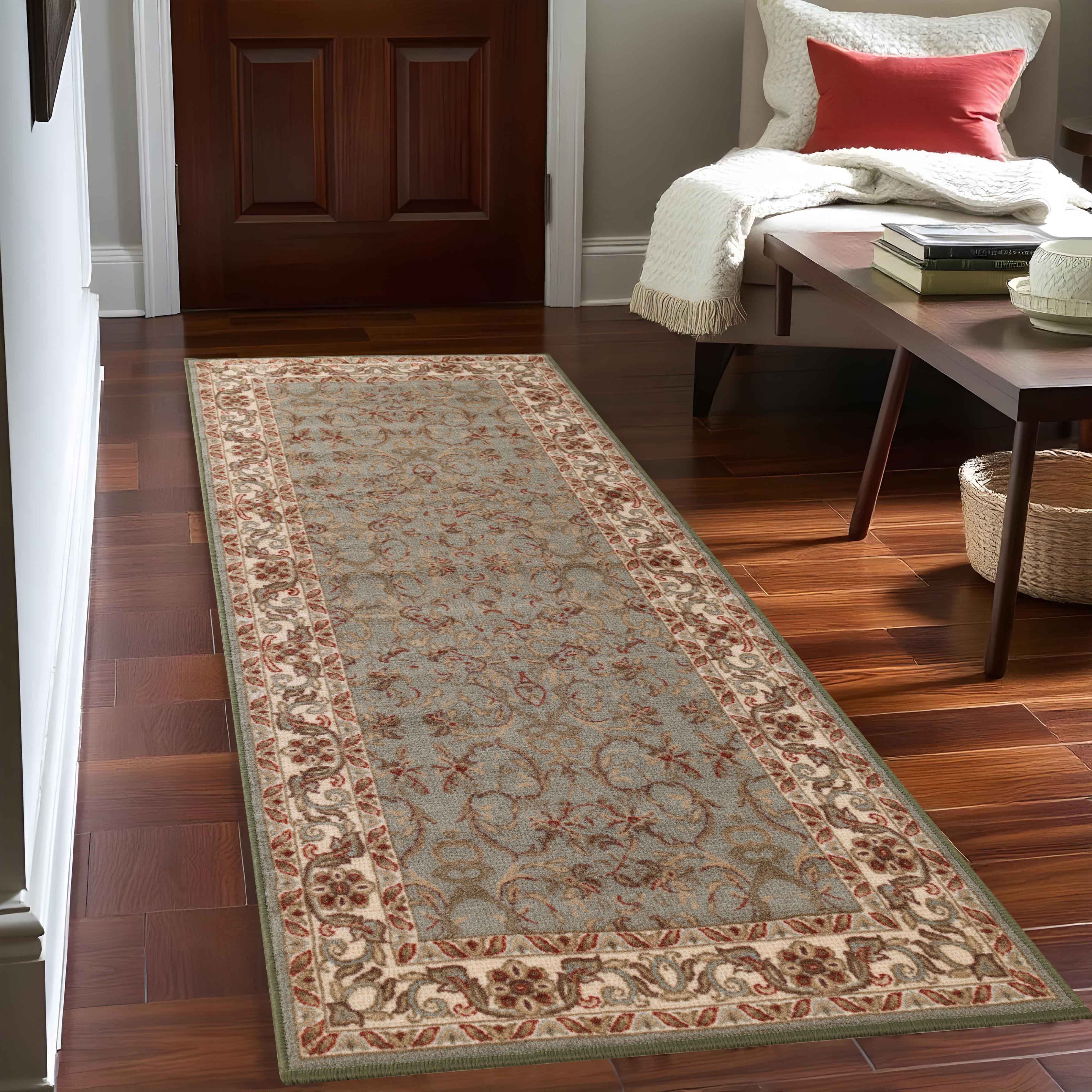 Heritage Traditional Floral Scroll Indoor Area Rug Or Runner Rug - Omnigoodsstore