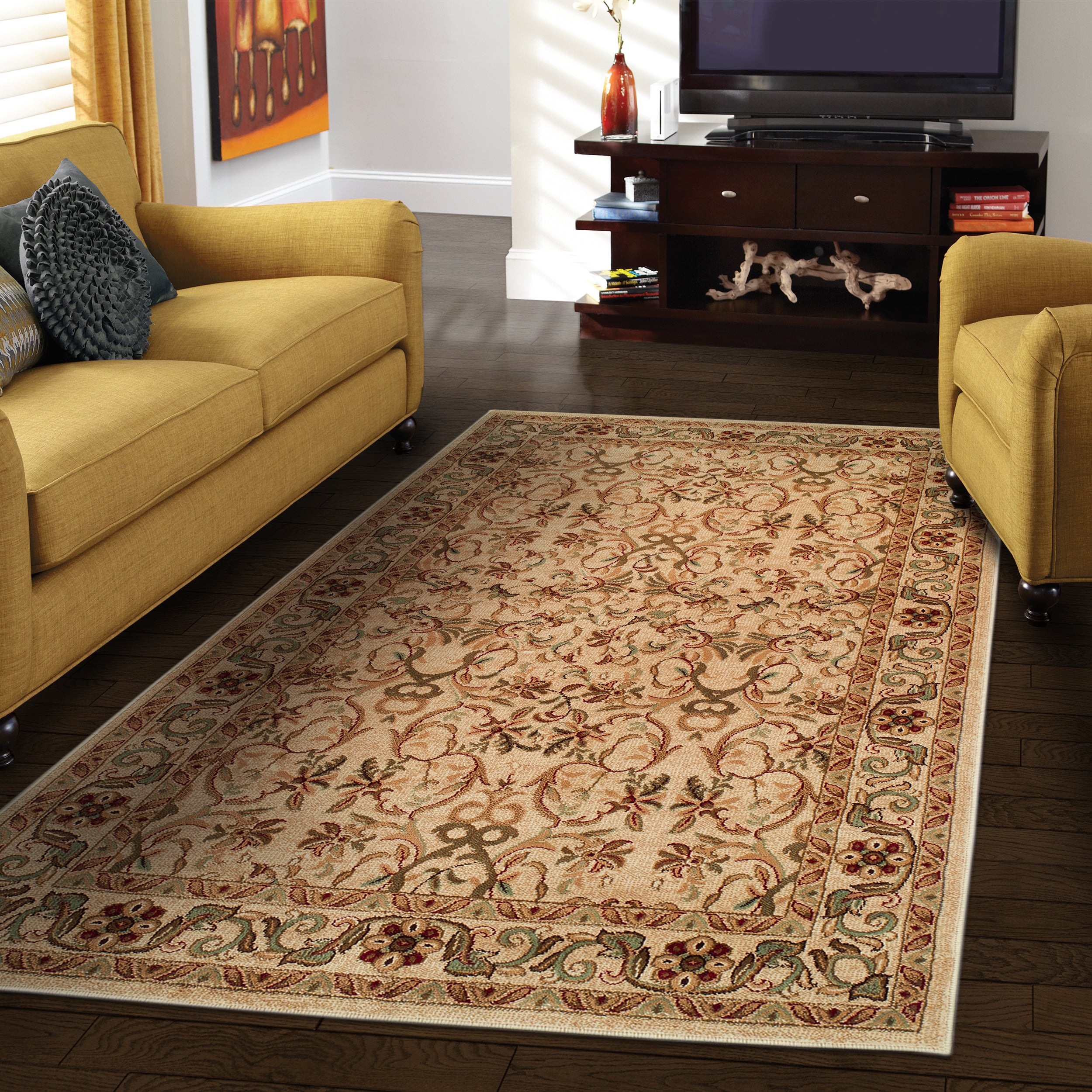 Heritage Traditional Floral Scroll Indoor Area Rug Or Runner Rug - Omnigoodsstore