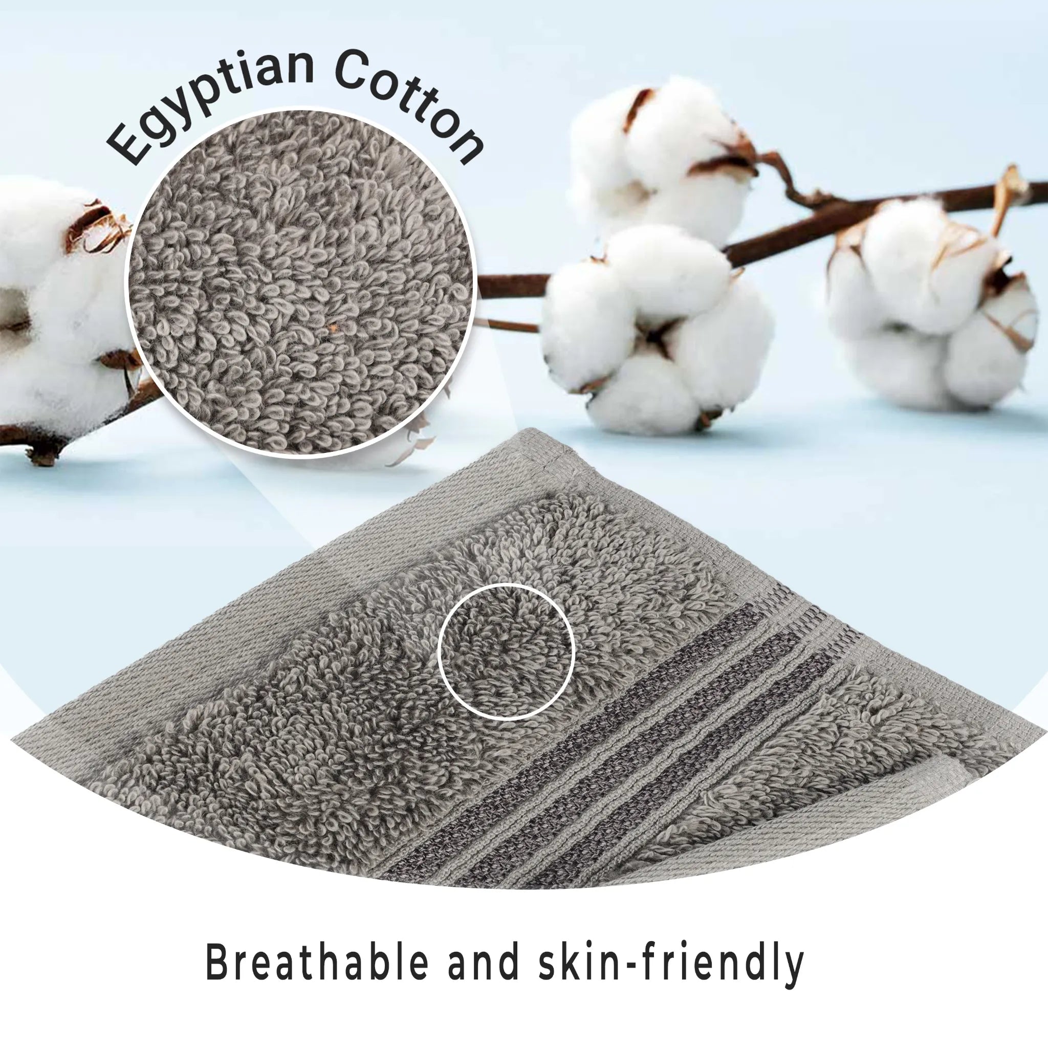 Heritage Egyptian Cotton Solid Bath Towel Set of 4 - Omnigoodsstore