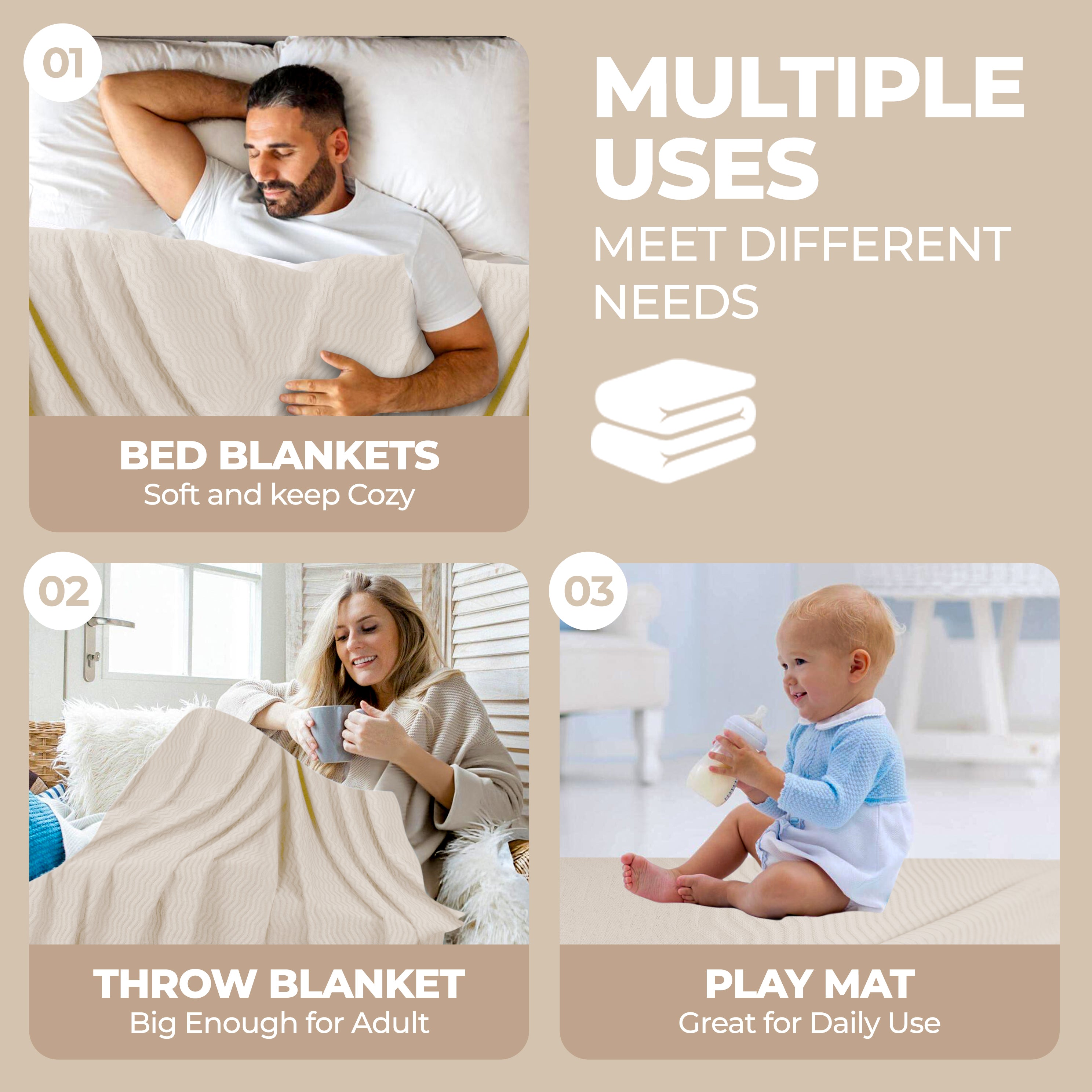 Jena Cotton Textured Chevron Lightweight Woven Blanket - Omnigoodsstore