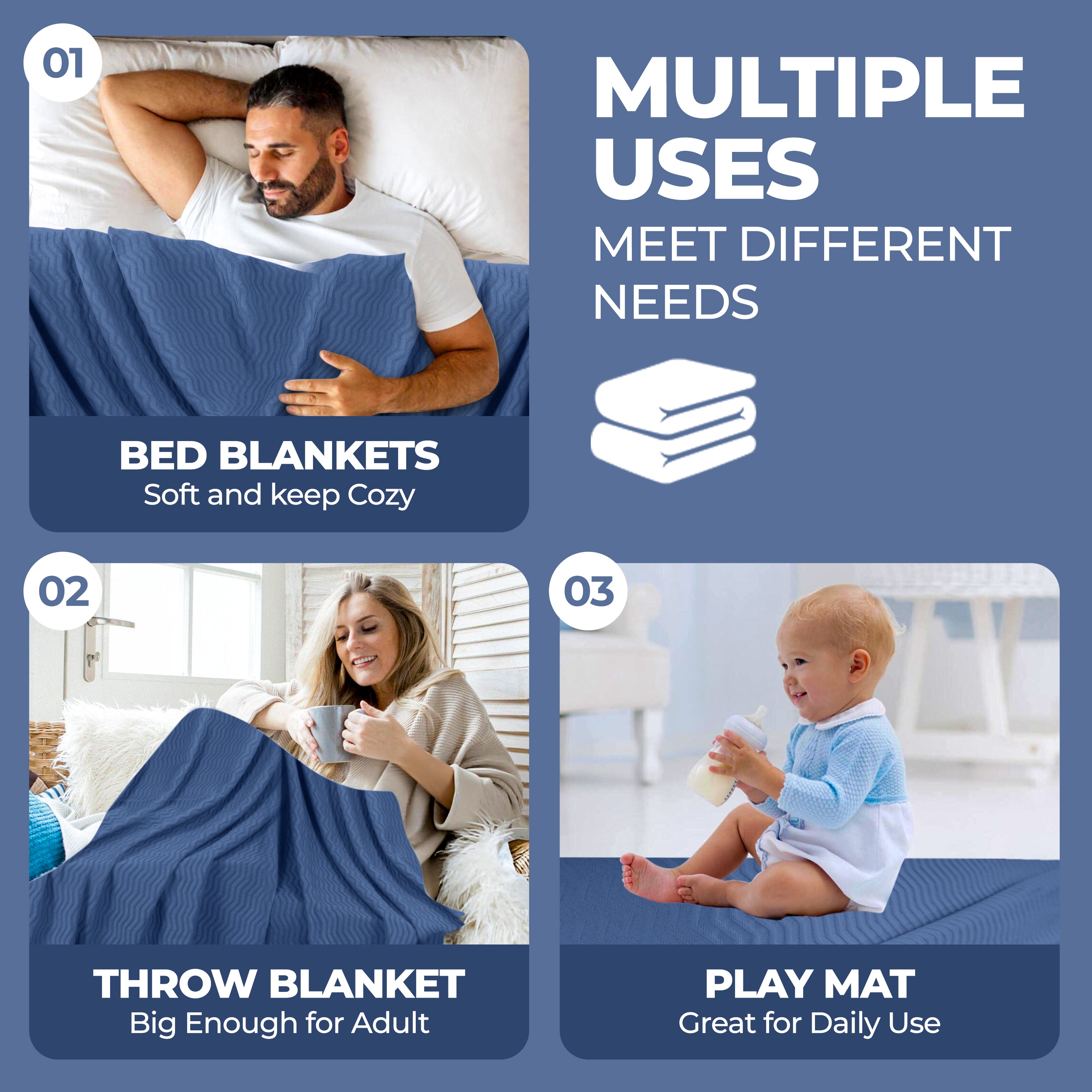 Jena Cotton Textured Chevron Lightweight Woven Blanket - Omnigoodsstore