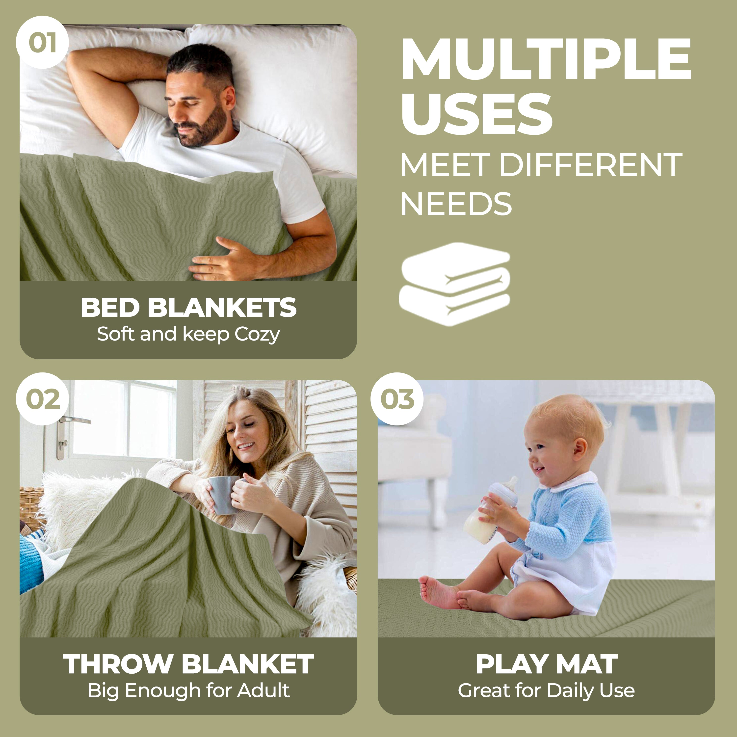 Jena Cotton Textured Chevron Lightweight Woven Blanket - Omnigoodsstore