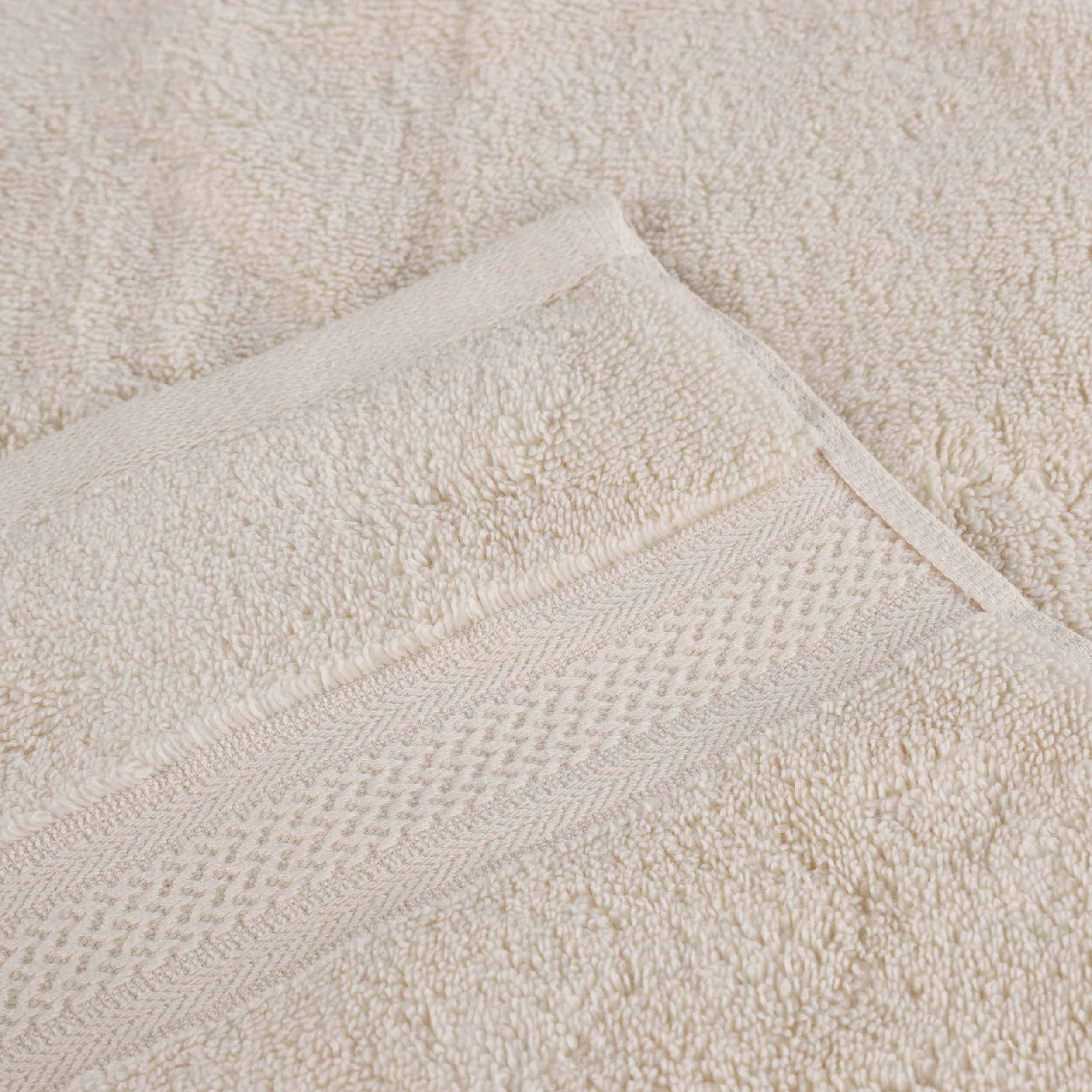 Zero Twist Cotton Solid & Jacquard Elegant Chevron Bath Towel Set of 4 - Omnigoodsstore