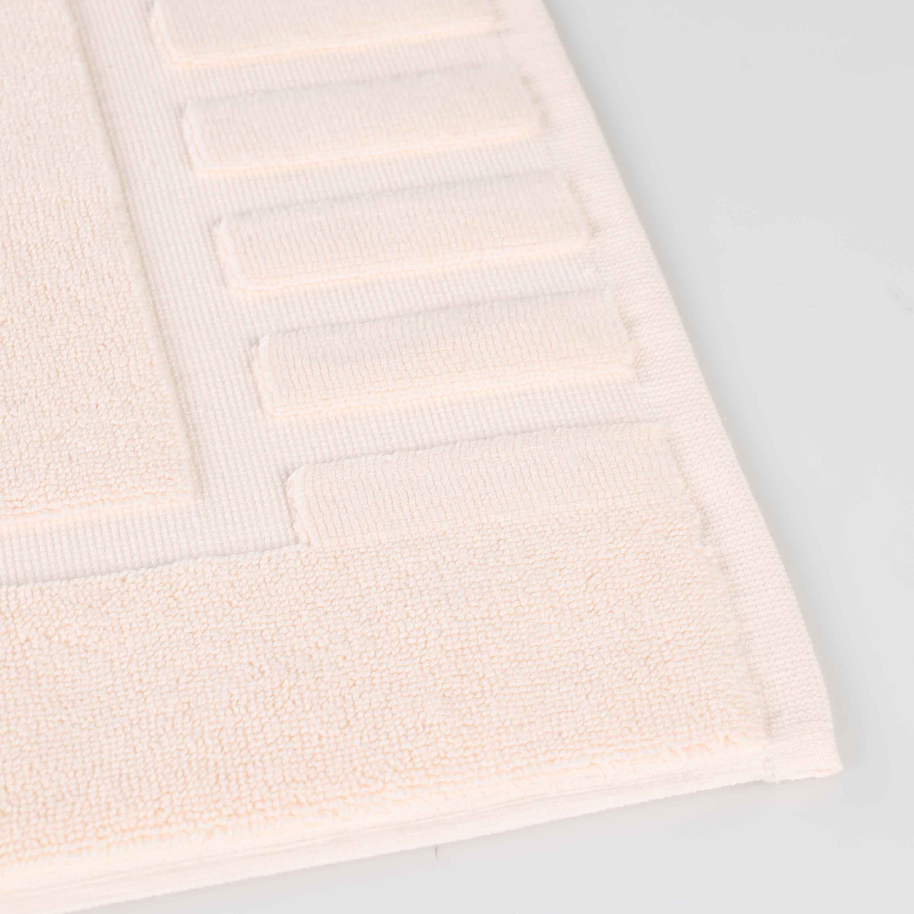 Leo Cotton Solid Modern Geometric Border Absorbent Bath Mat, Set of 2 - Omnigoodsstore