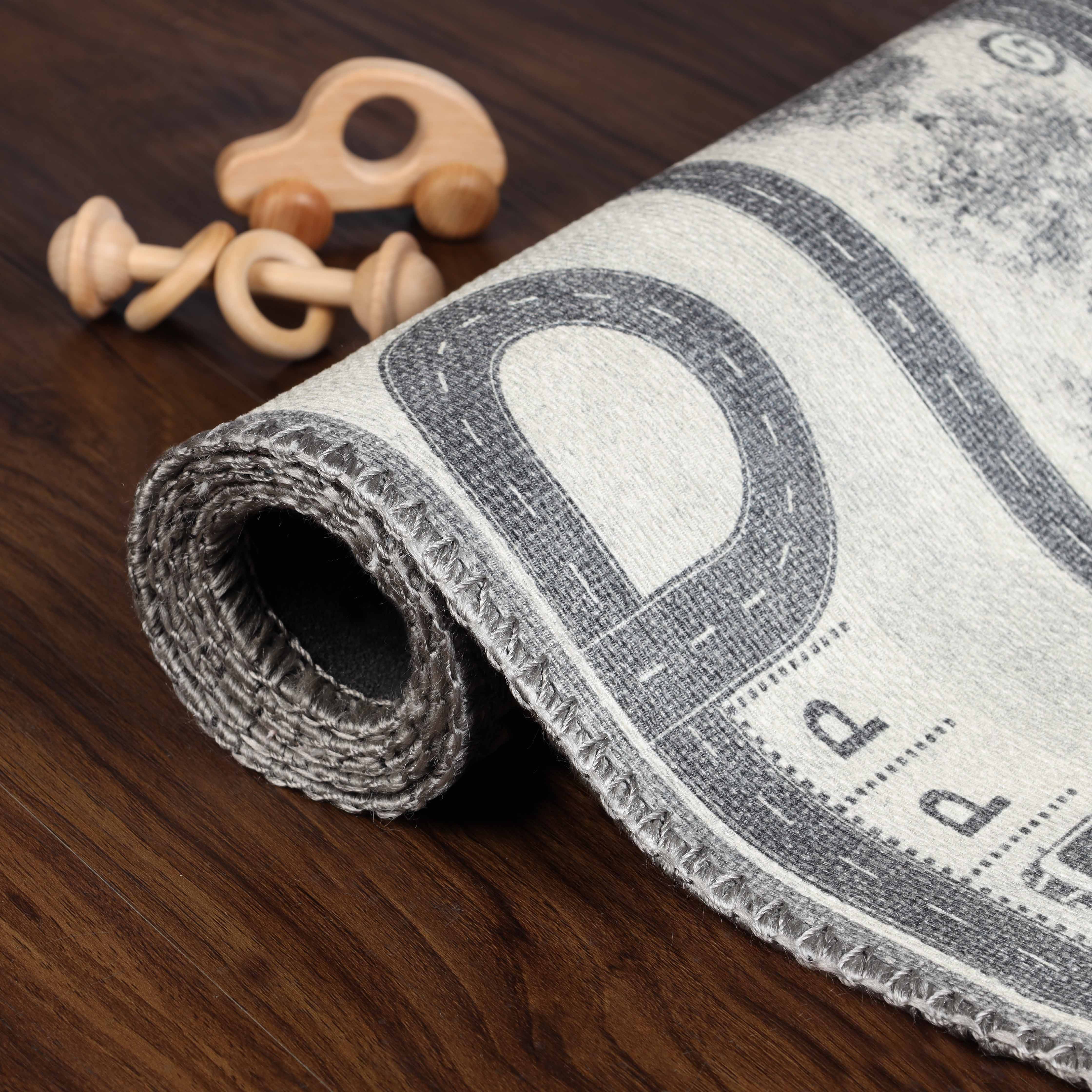 Country Road Non-Slip Kids Playroom Nursery Washable Indoor Area Rug - Omnigoodsstore