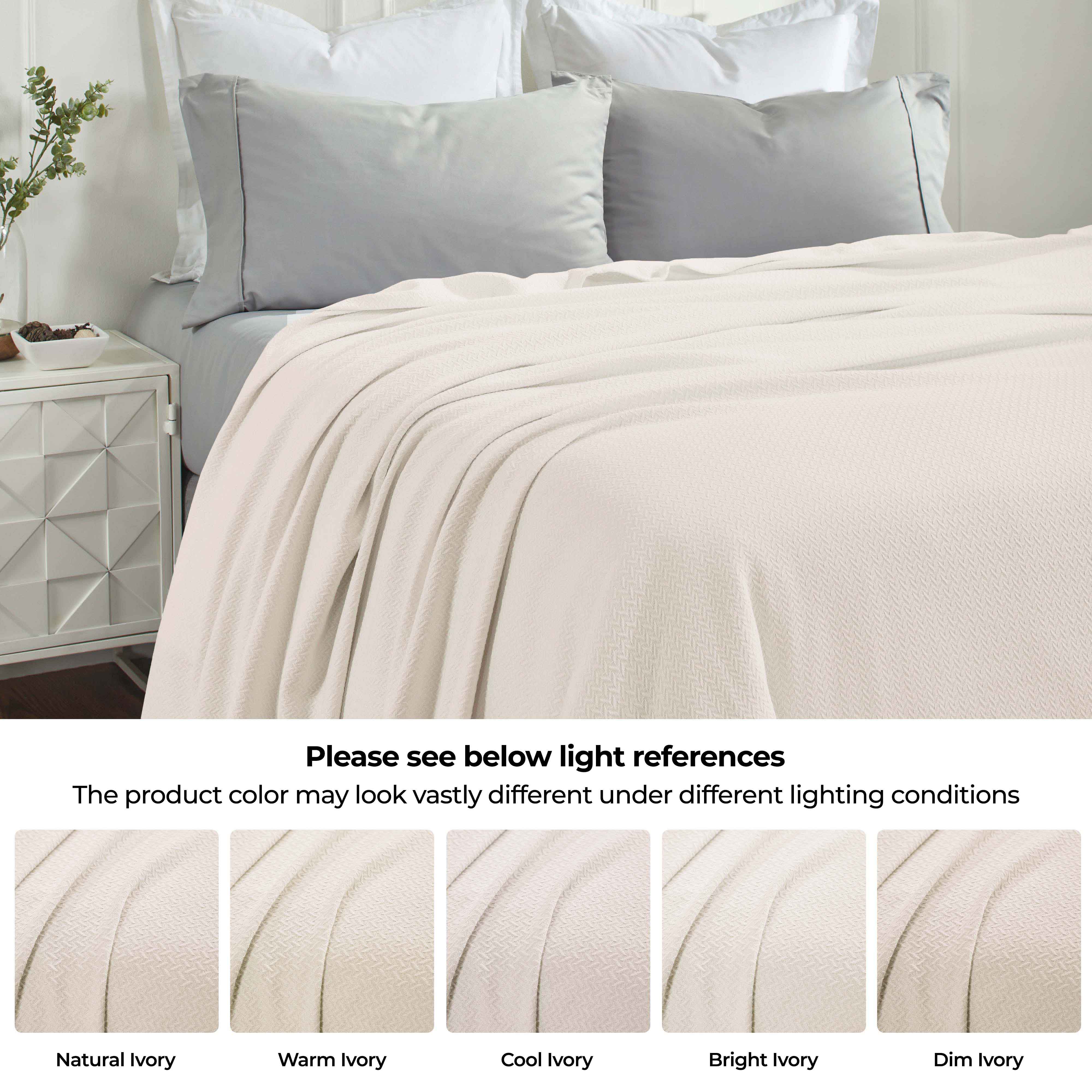 Nobel Cotton Textured Chevron Lightweight Woven Blanket - Omnigoodsstore