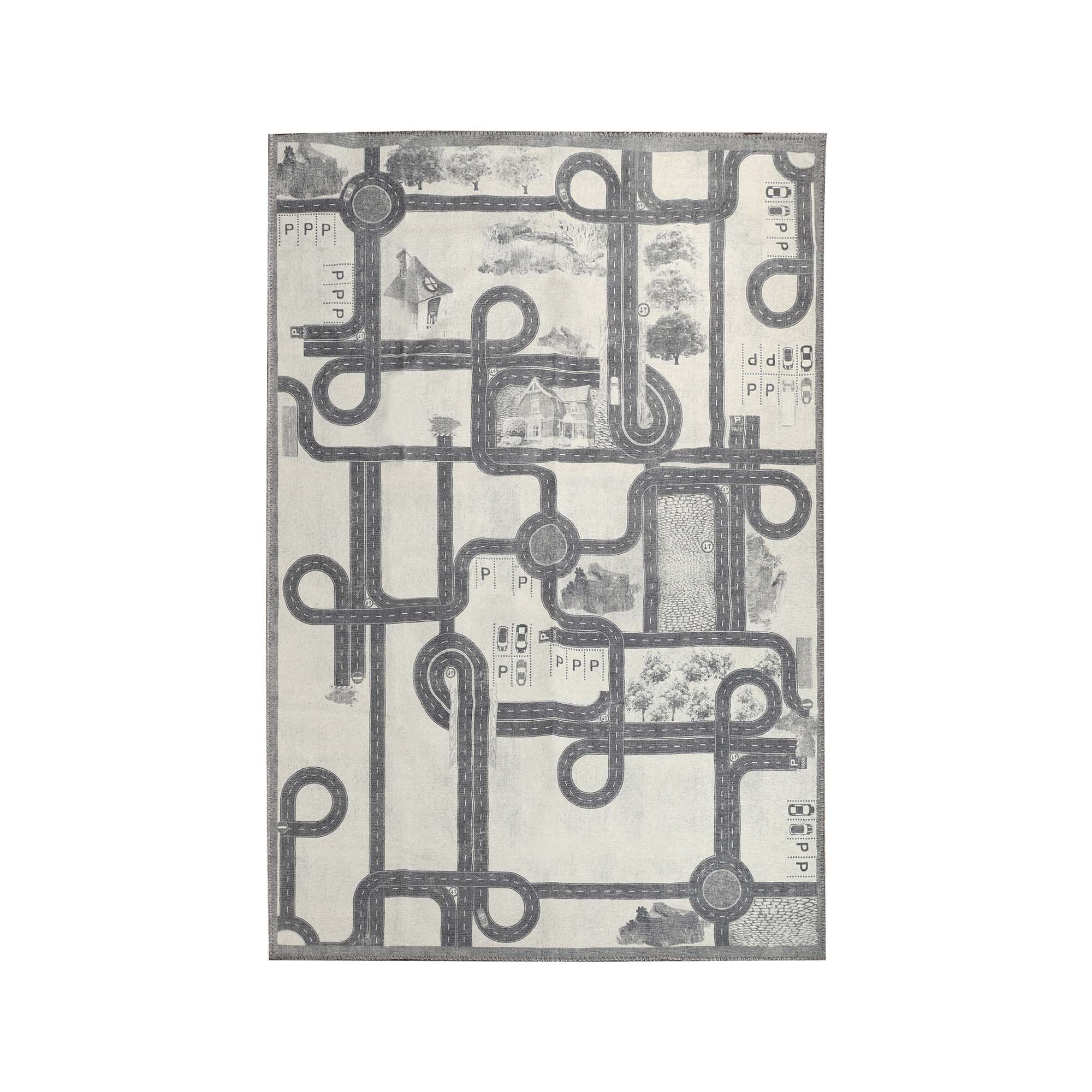 Country Road Non-Slip Kids Playroom Nursery Washable Indoor Area Rug - Omnigoodsstore