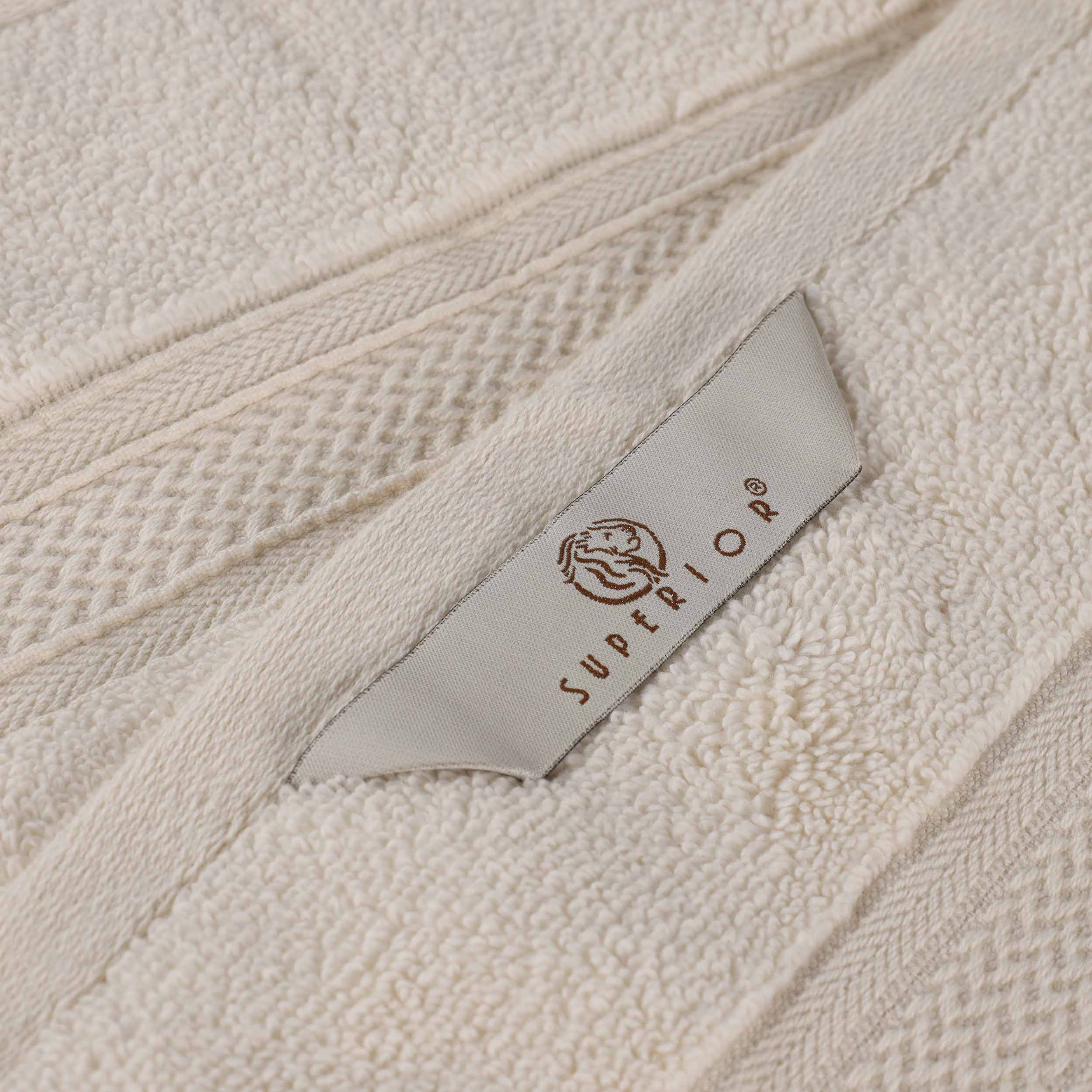 Zero Twist Cotton Solid & Jacquard Elegant Chevron Bath Towel Set of 4 - Omnigoodsstore