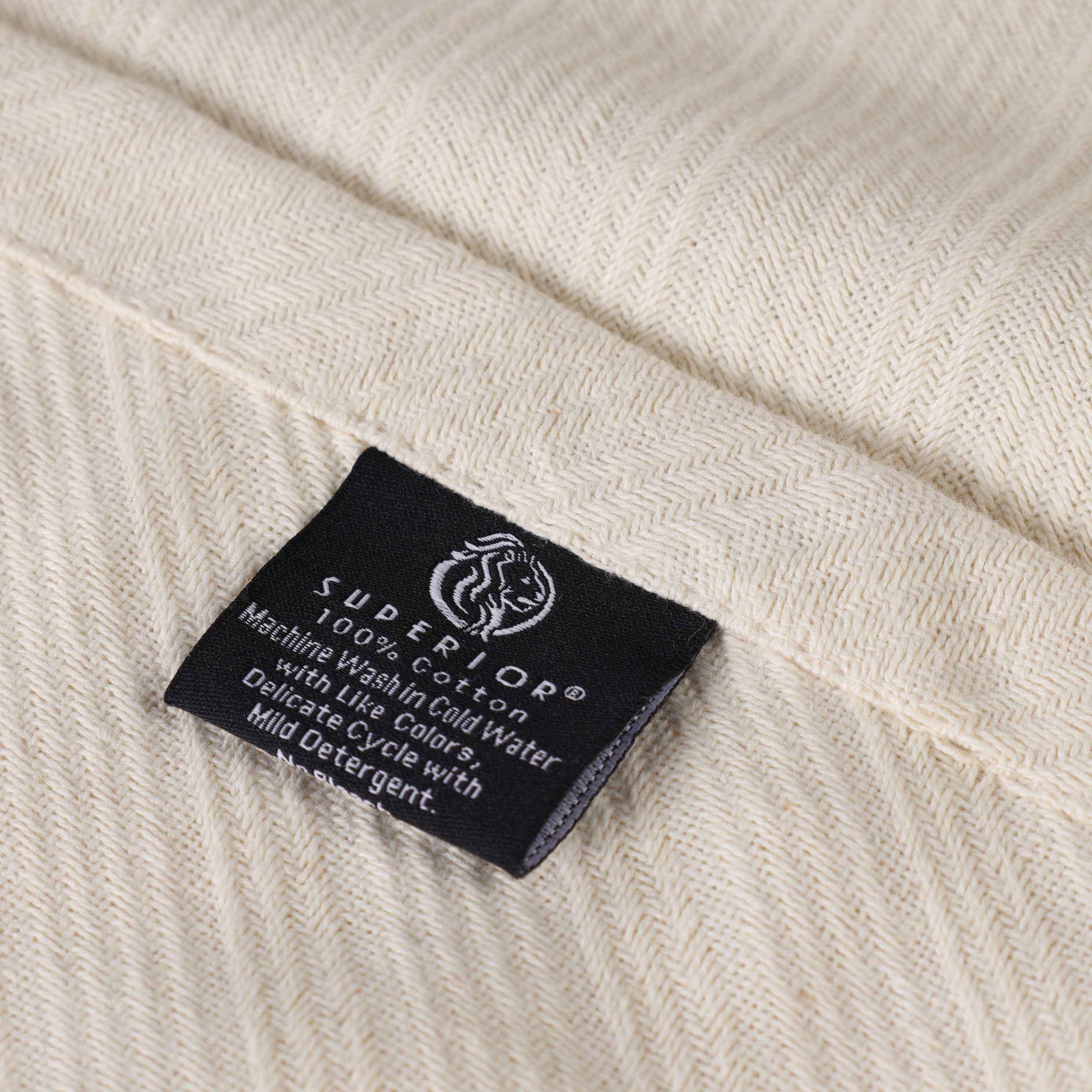 Milan Cotton Textured Striped Lightweight Woven Blanket - Omnigoodsstore