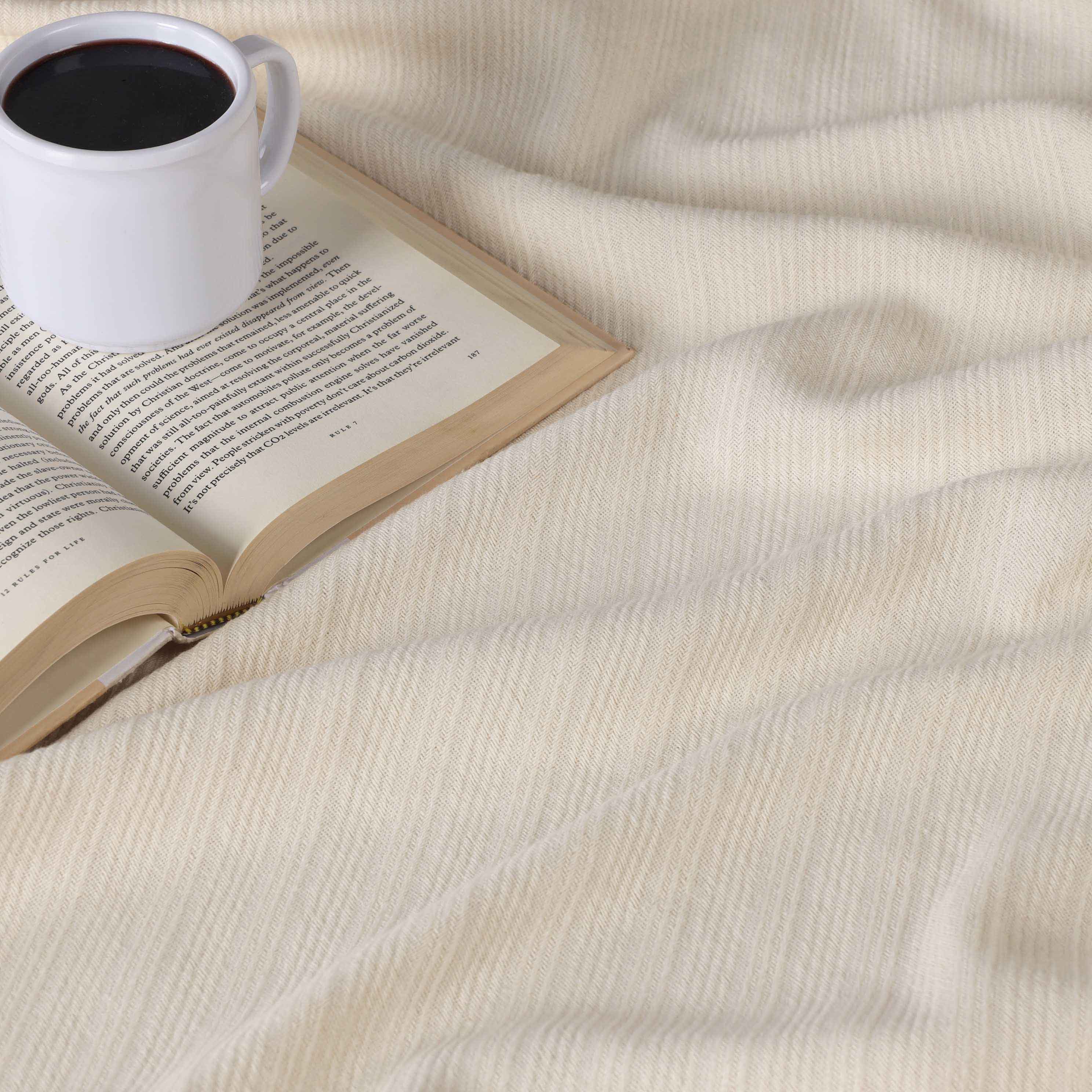 Milan Cotton Textured Striped Lightweight Woven Blanket - Omnigoodsstore