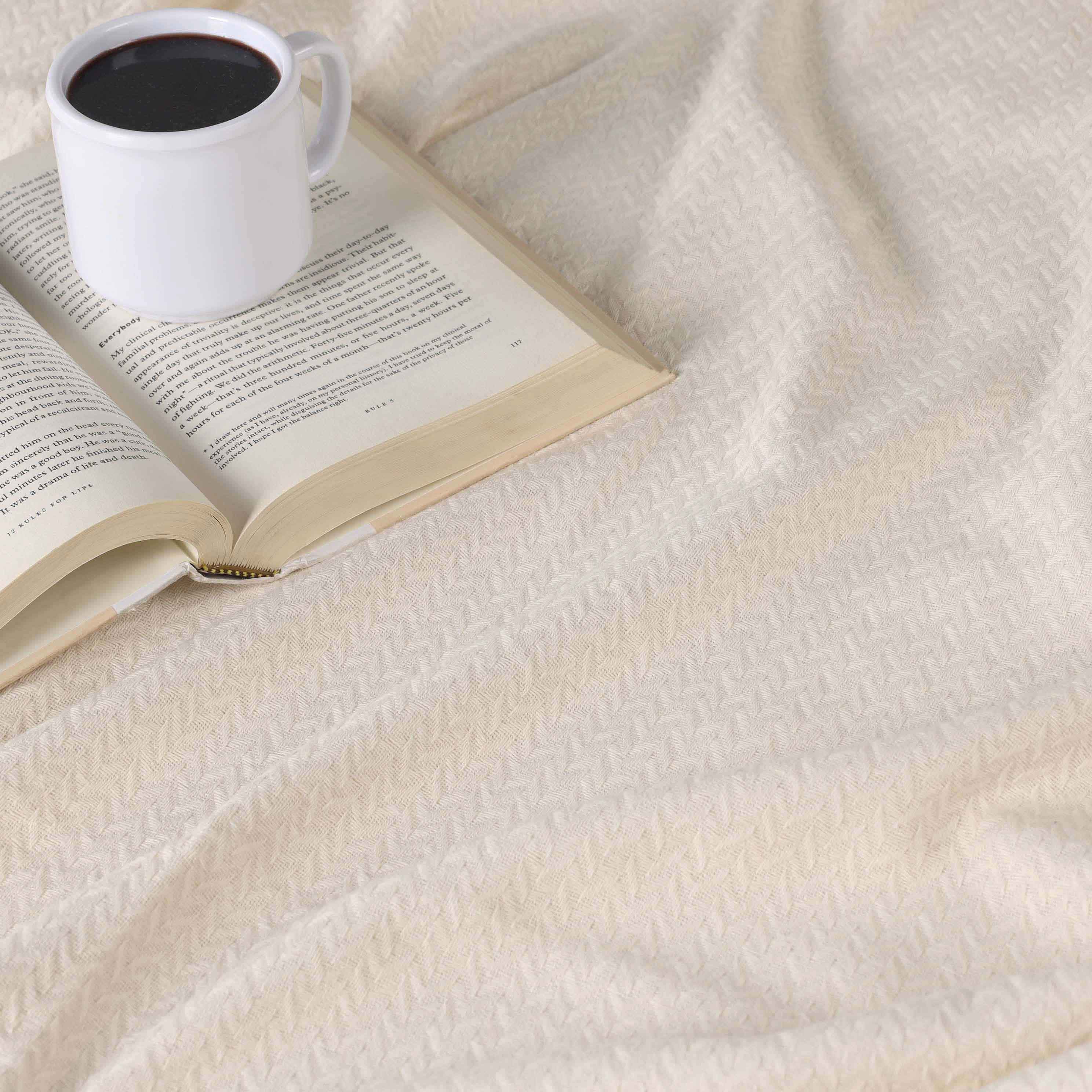 Nobel Cotton Textured Chevron Lightweight Woven Blanket - Omnigoodsstore