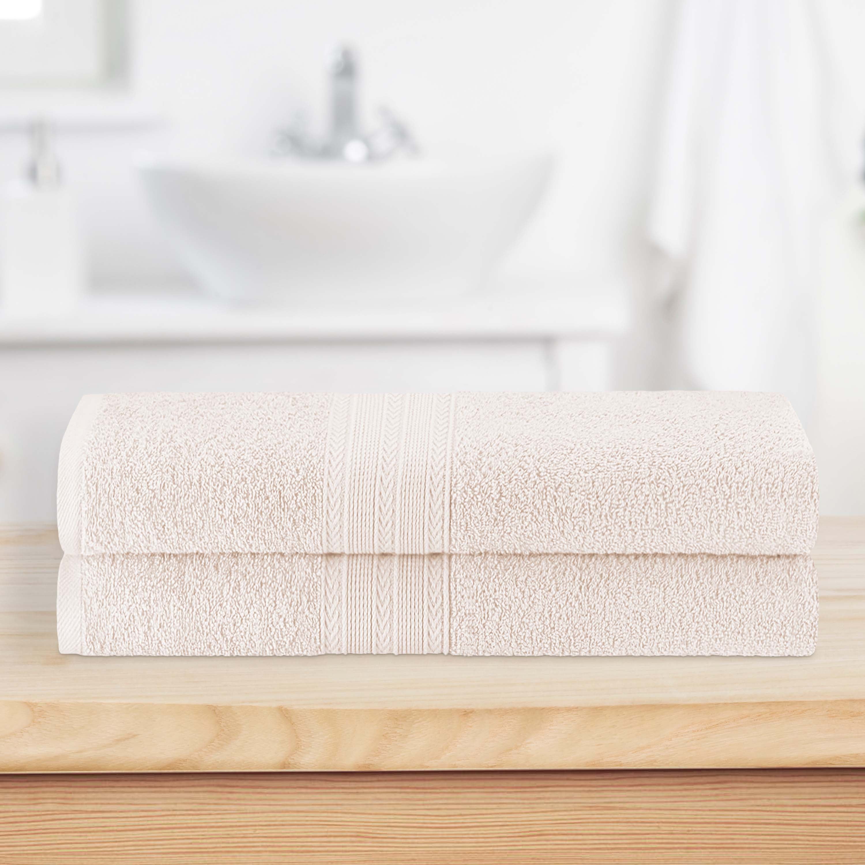 Cotton Eco Friendly 2 Piece Solid Bath Sheet Towel Set - Omnigoodsstore