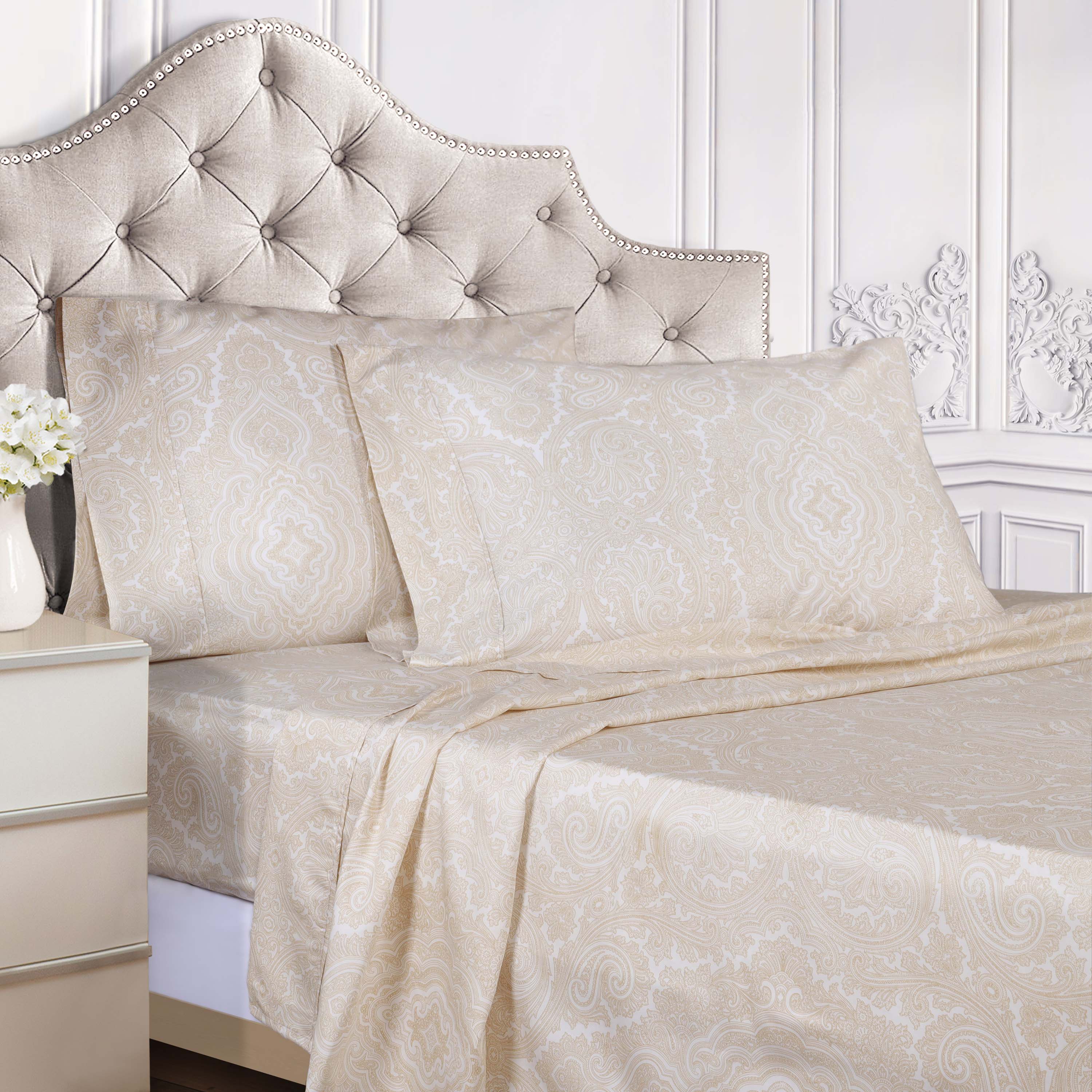 Italian Paisley 600 Thread Count Cotton Blend Deep Pocket Sheet Set - Omnigoodsstore