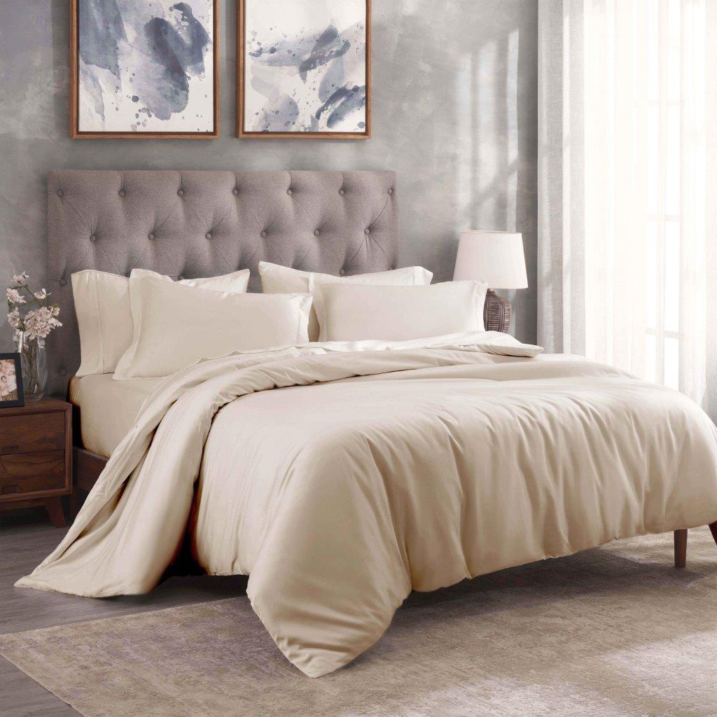Egyptian Cotton 300 Thread Count Solid Duvet Cover Set - Omnigoodsstore