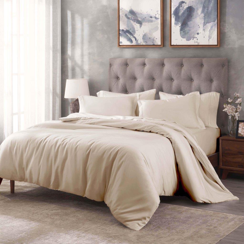 Egyptian Cotton 400 Thread Count Solid Duvet Cover Set - Omnigoodsstore