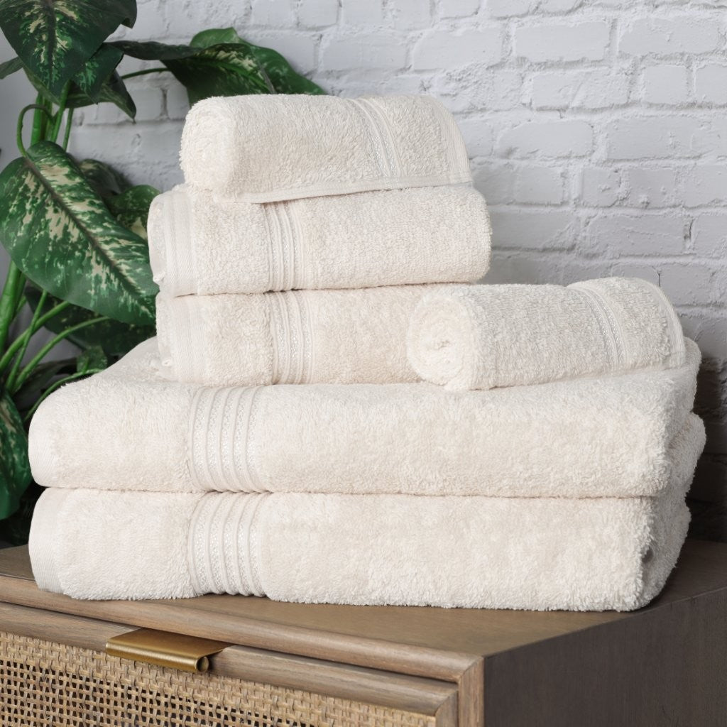 Egyptian Cotton Highly Absorbent Solid 6-Piece Ultra Soft Towel Set - Omnigoodsstore