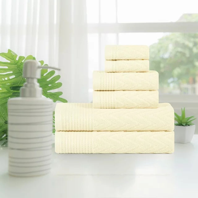 Chevron Cotton 6 Piece Towel Set - Omnigoodsstore
