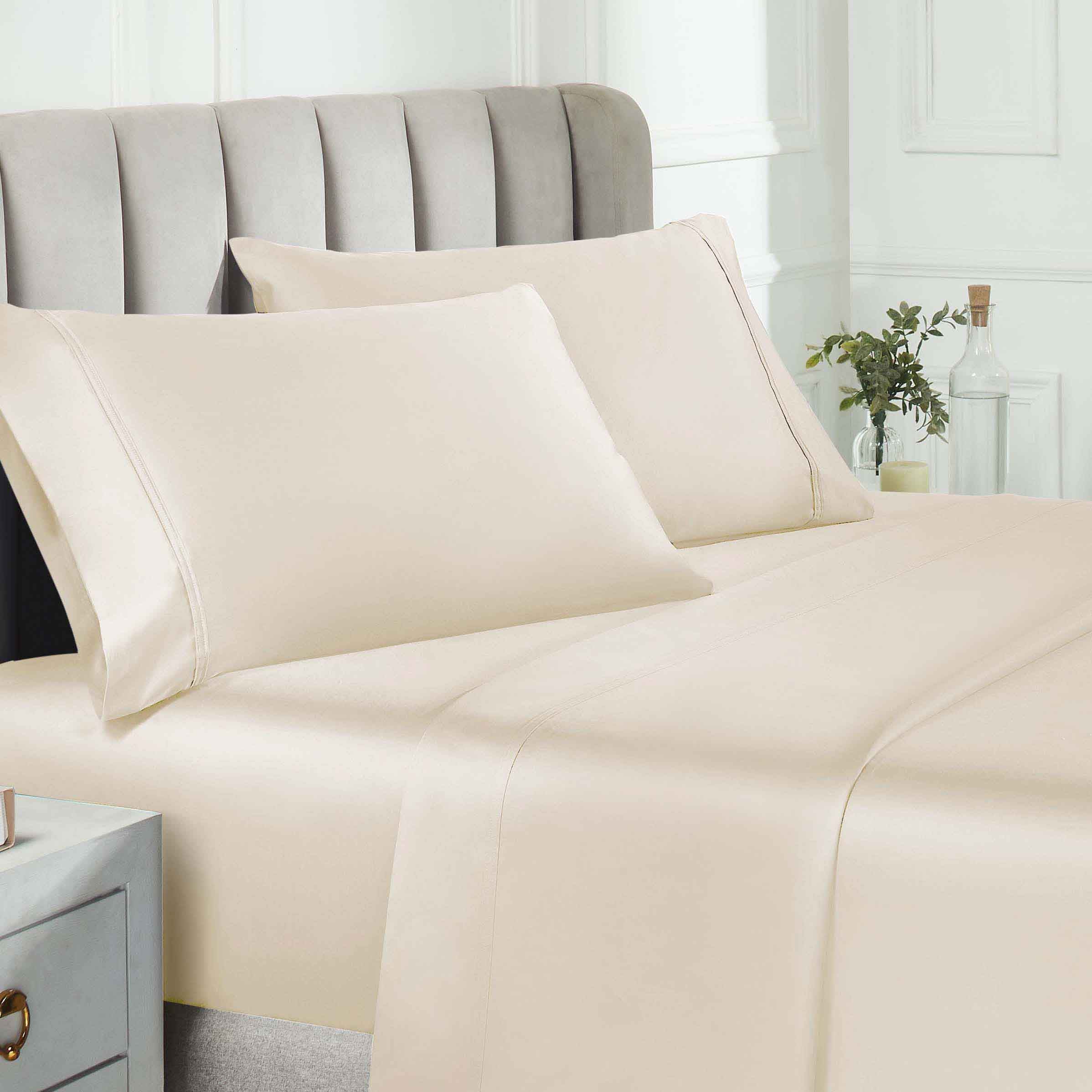 850 Thread Count Cotton Solid Bed Sheet Set - Omnigoodsstore