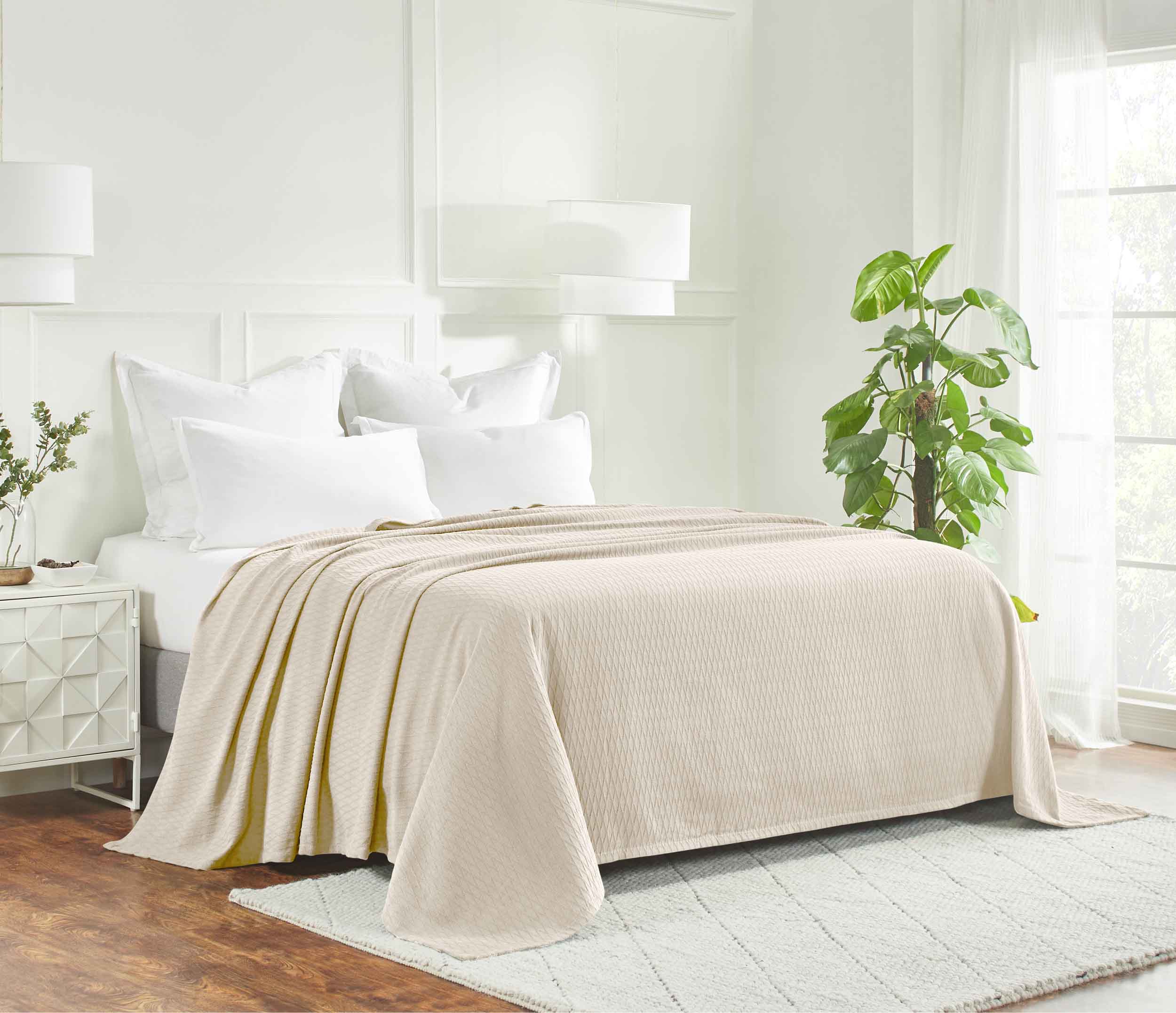 Cotton All Season Diamond Bed Blanket & Sofa Throw - Omnigoodsstore