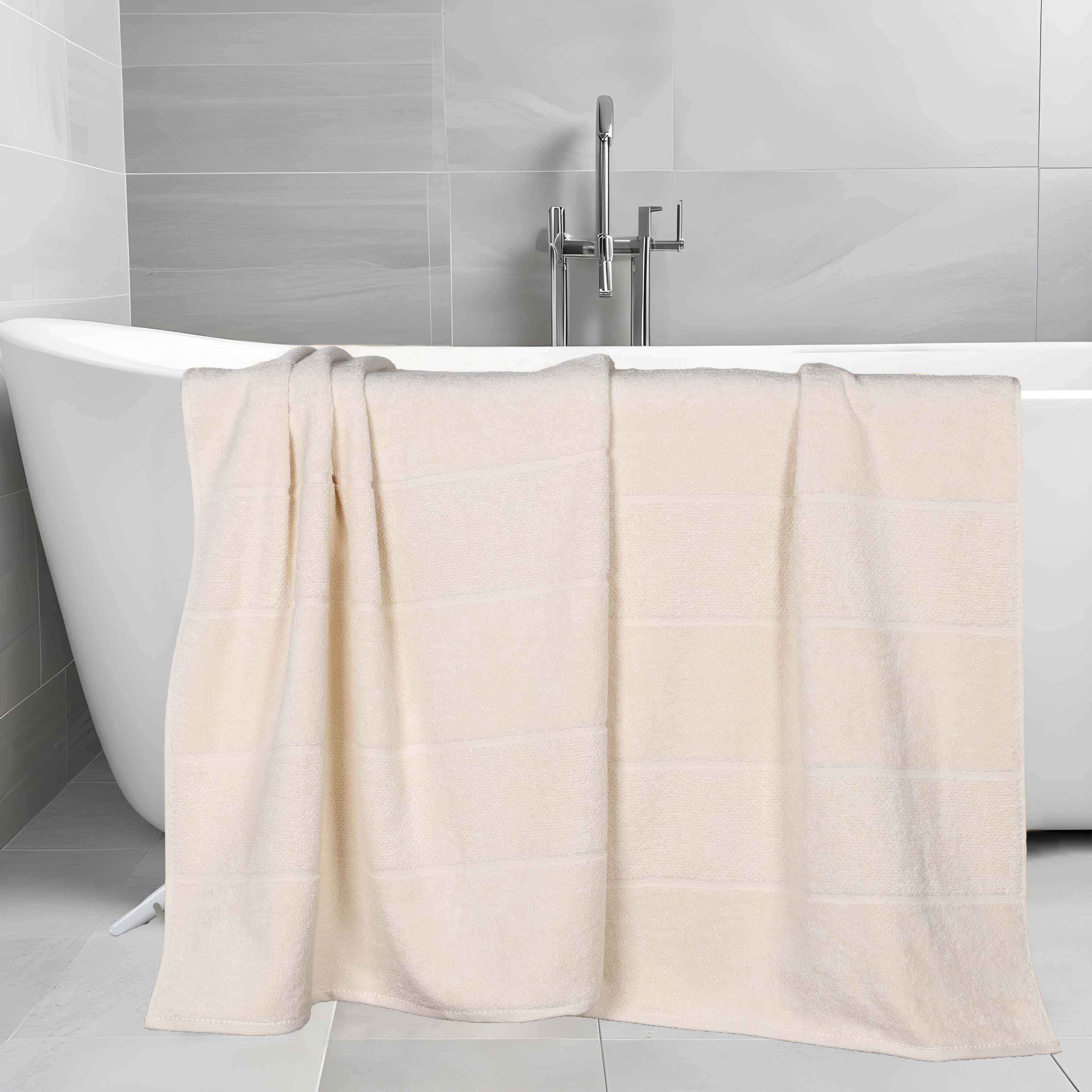 Mile Smart Twist Cotton Solid Broad Border Bath Sheets, Set of 2 - Omnigoodsstore