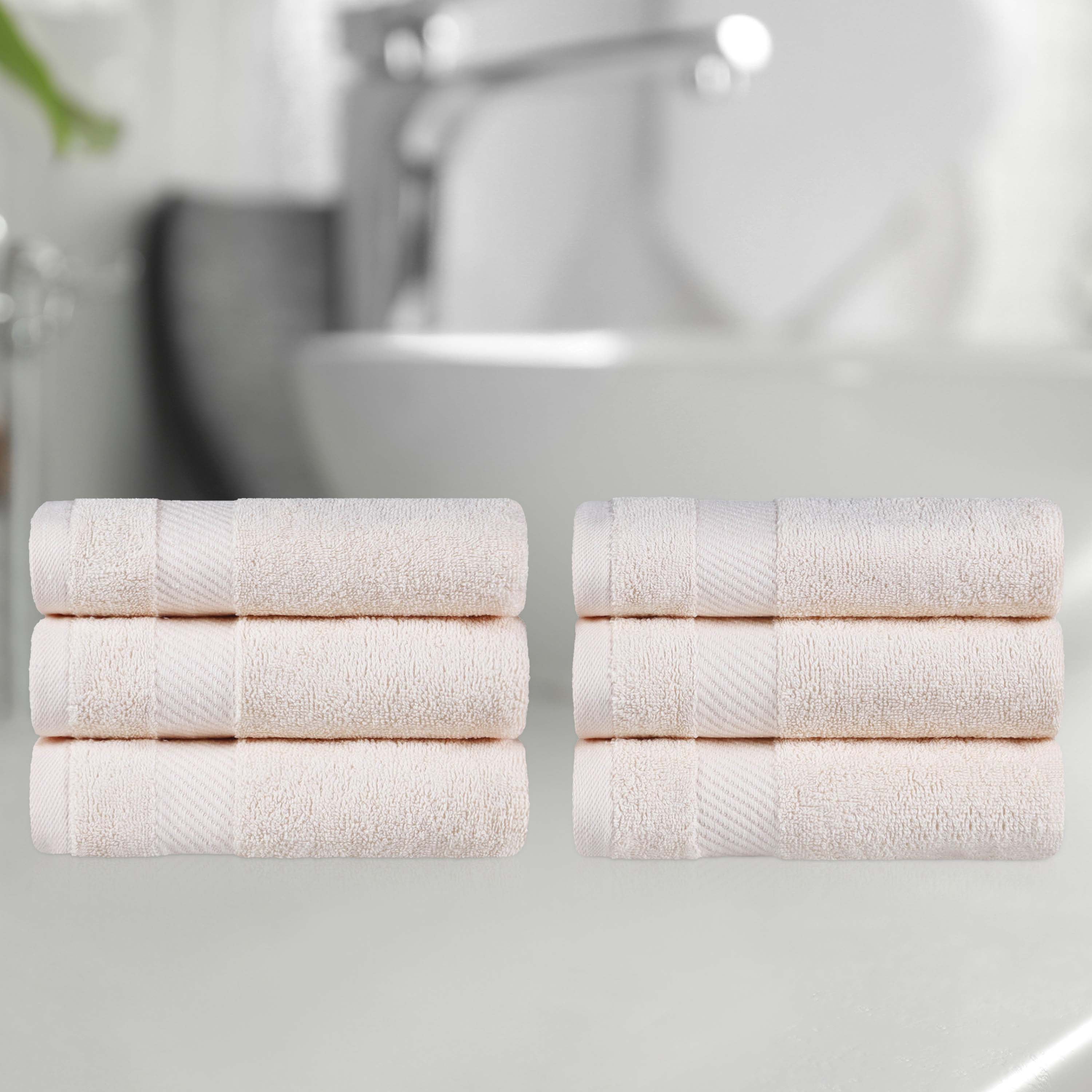 Kendell Egyptian Cotton 6 Piece Hand Towel Set with Dobby Border - Omnigoodsstore
