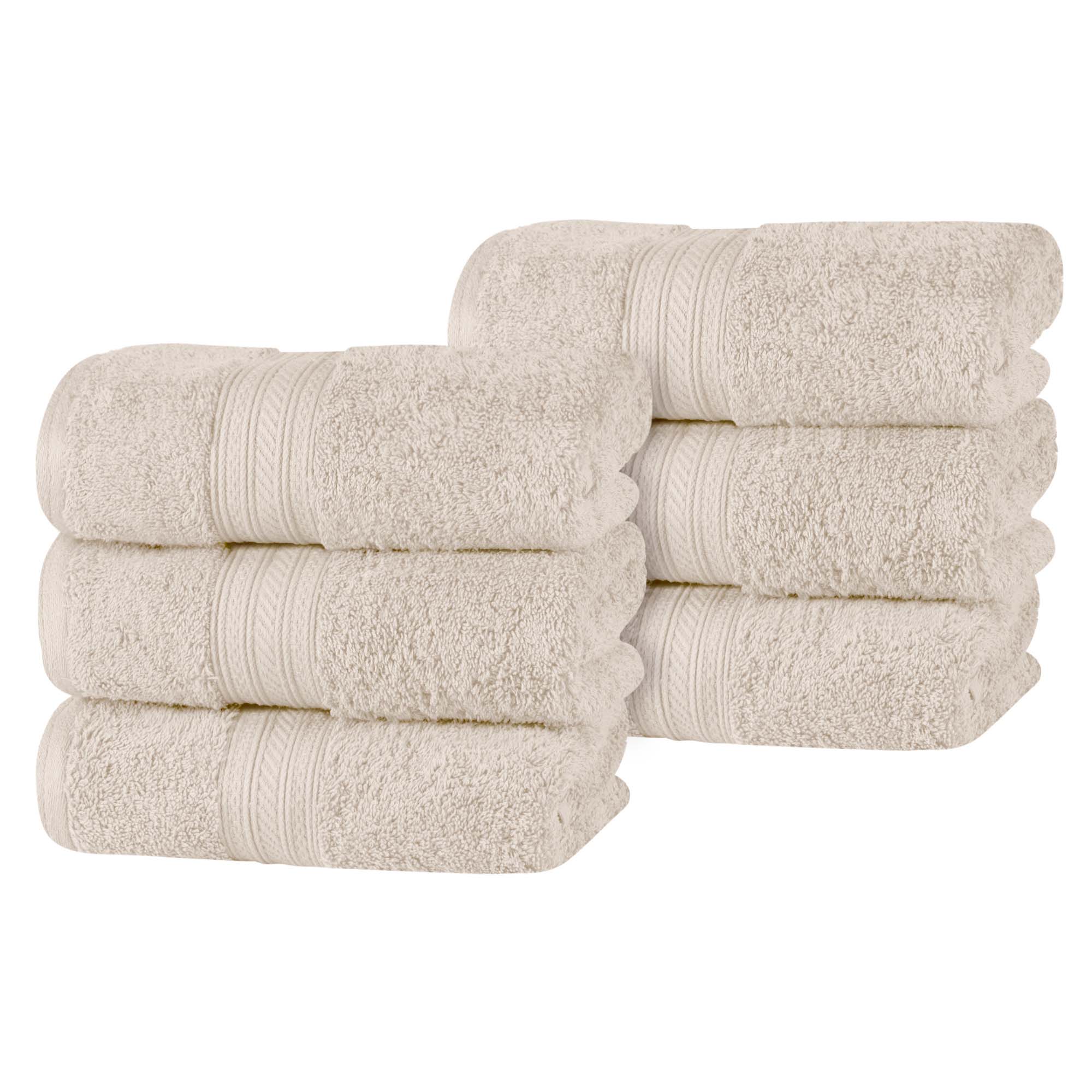 Atlas Cotton Plush Absorbent Heavyweight Luxury Hand Towel Set of 6 - Omnigoodsstore