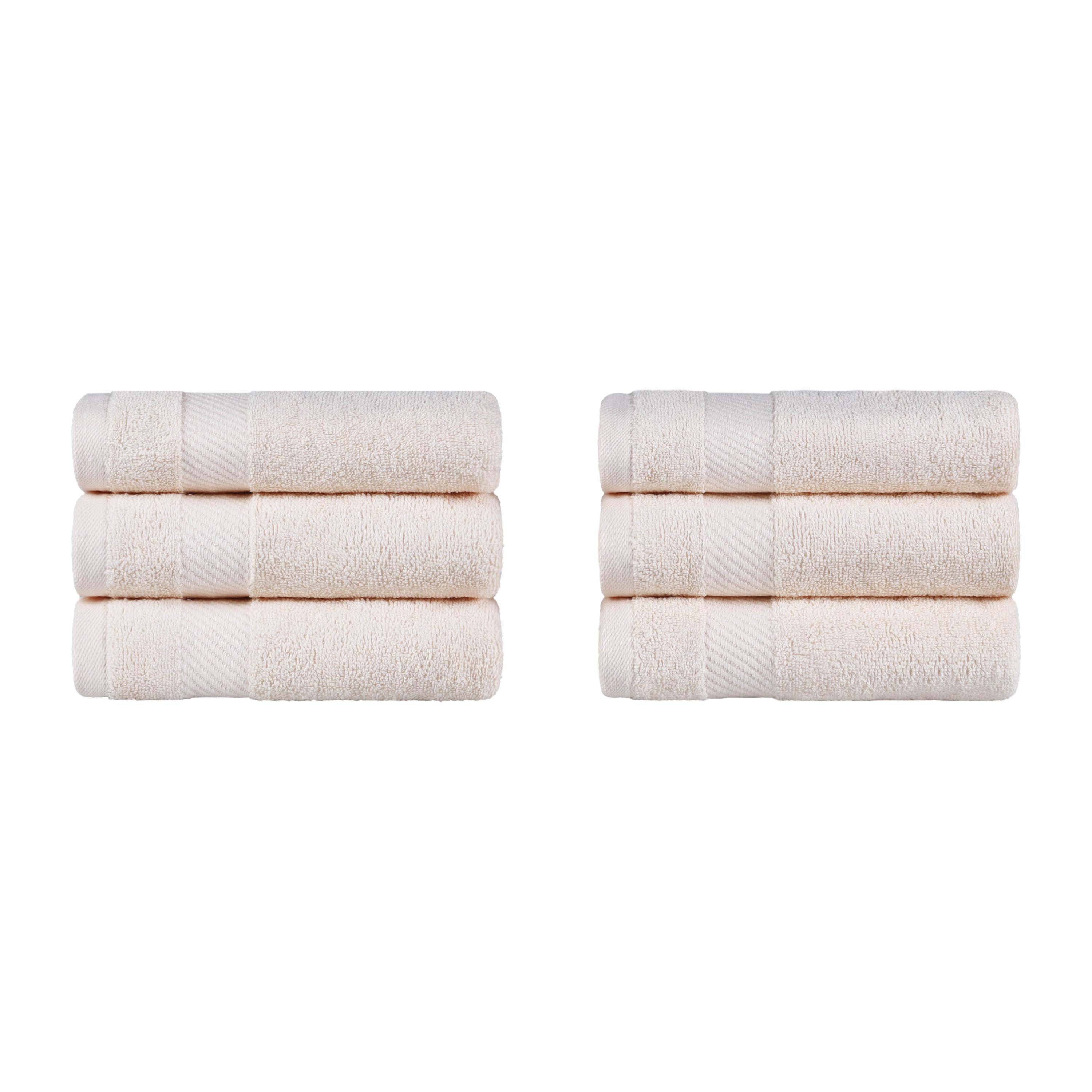 Kendell Egyptian Cotton 6 Piece Hand Towel Set with Dobby Border - Omnigoodsstore