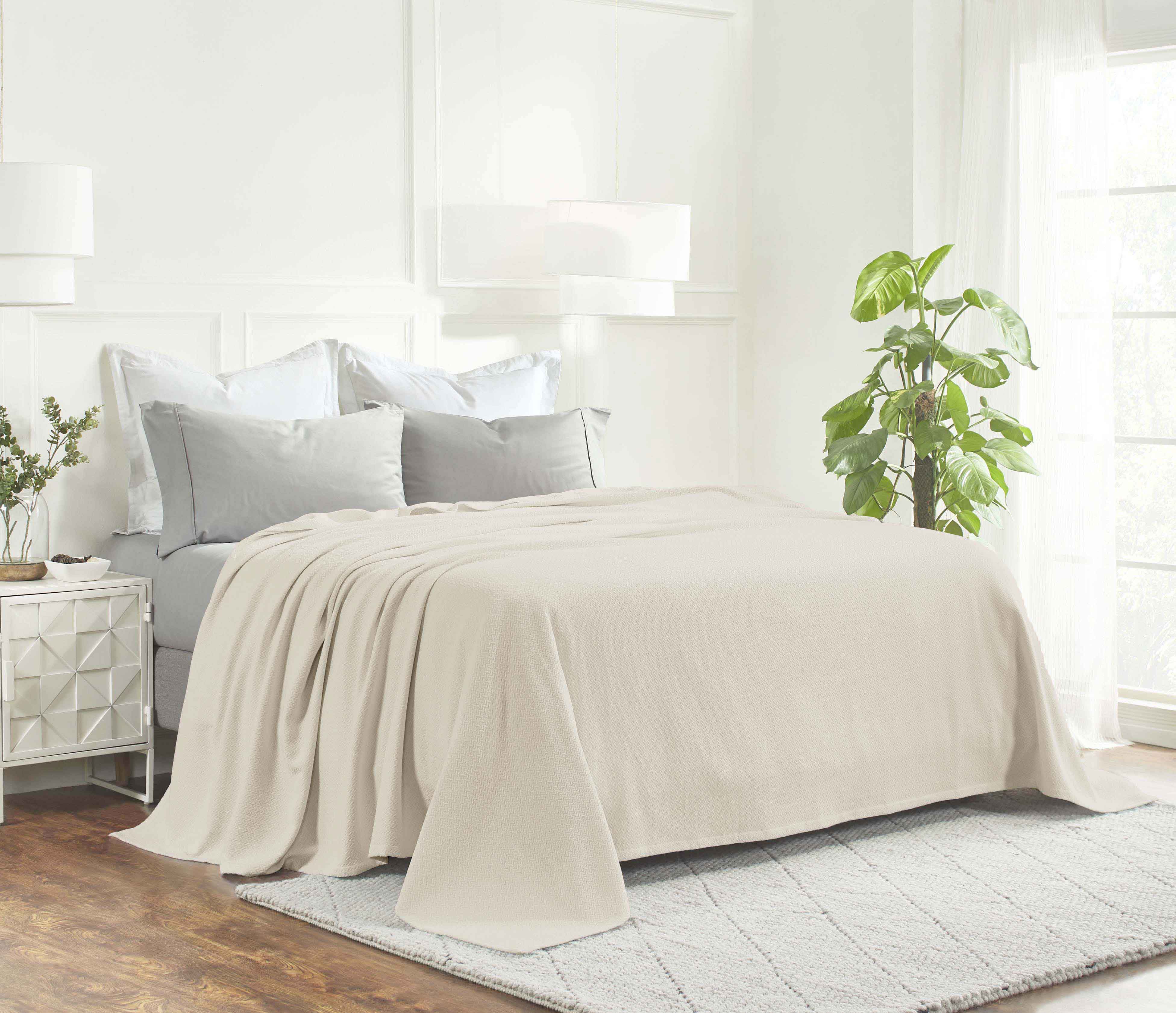 Nobel Cotton Textured Chevron Lightweight Woven Blanket - Omnigoodsstore