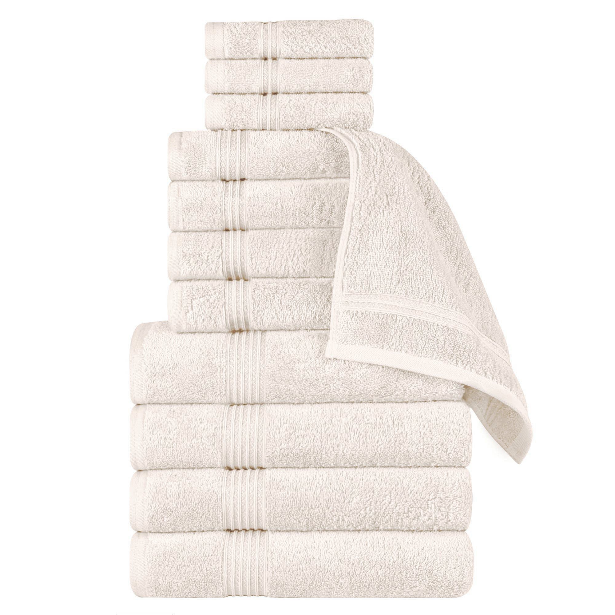 Egyptian Cotton Highly Absorbent Solid 12-Piece Ultra Soft Towel Set - Omnigoodsstore