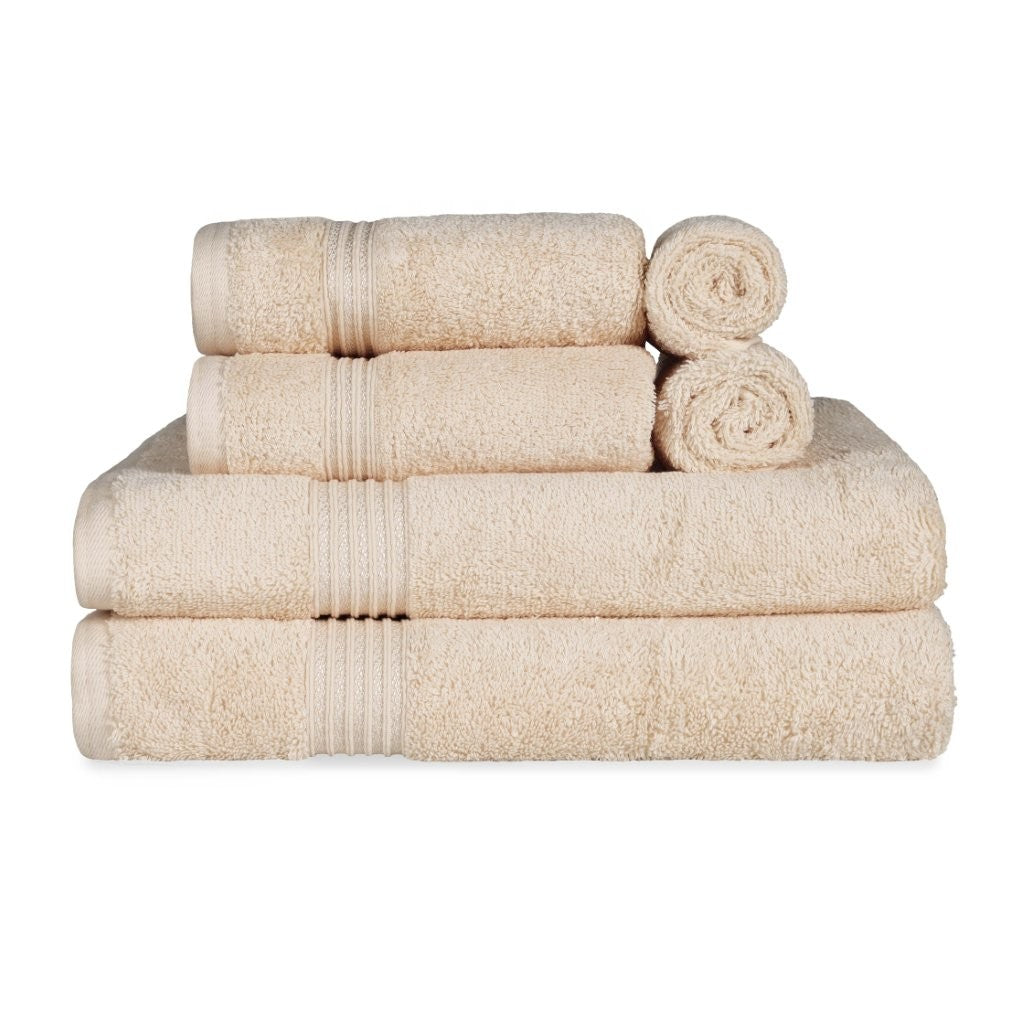 Egyptian Cotton Highly Absorbent Solid 6-Piece Ultra Soft Towel Set - Omnigoodsstore